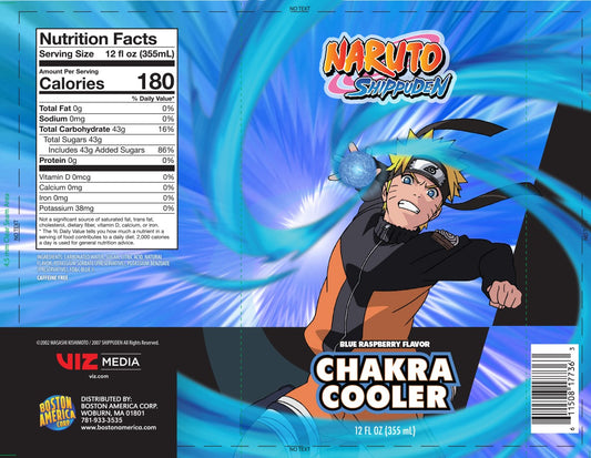 Naruto Shippuden Chakra Cooler Blue Raspberry Can, 12fl oz, 12ct