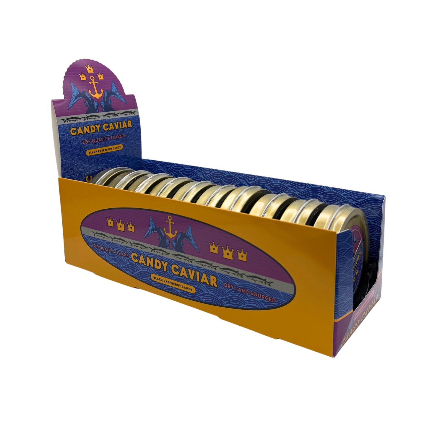Candy Caviar, Top Quality Flavor, Black Raspberry Candy Tin 1.50oz, 10ct