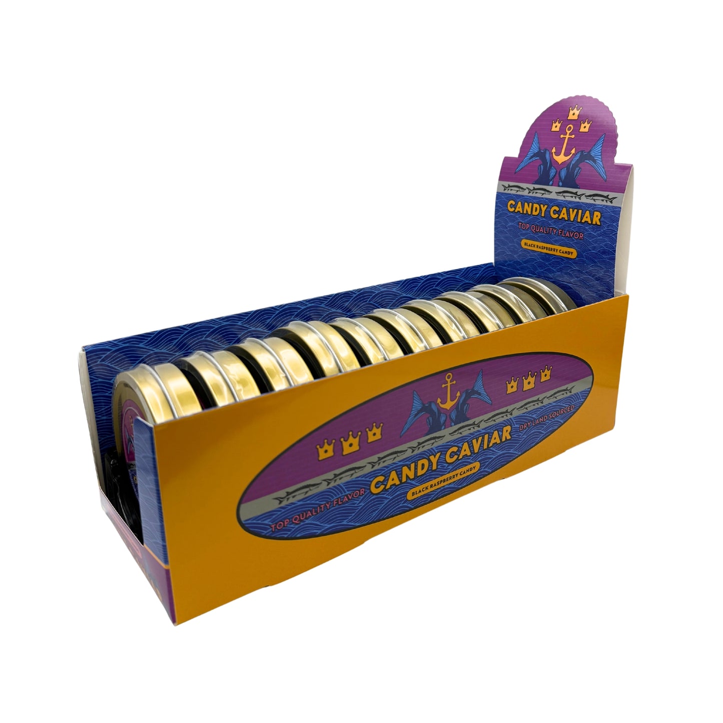 Candy Caviar, Top Quality Flavor, Black Raspberry Candy Tin 1.50oz, 10ct