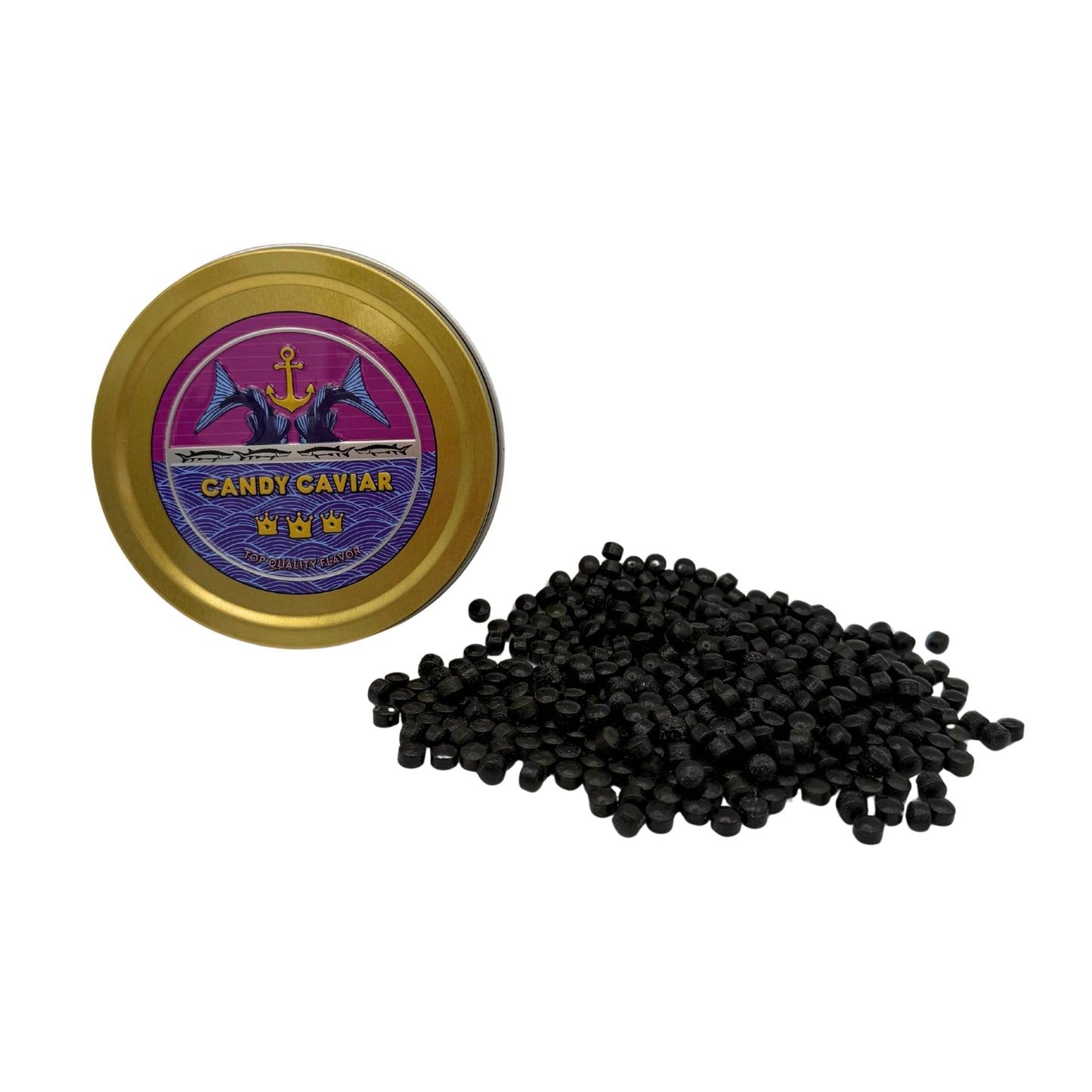 Candy Caviar, Top Quality Flavor, Black Raspberry Candy Tin 1.50oz, 10ct