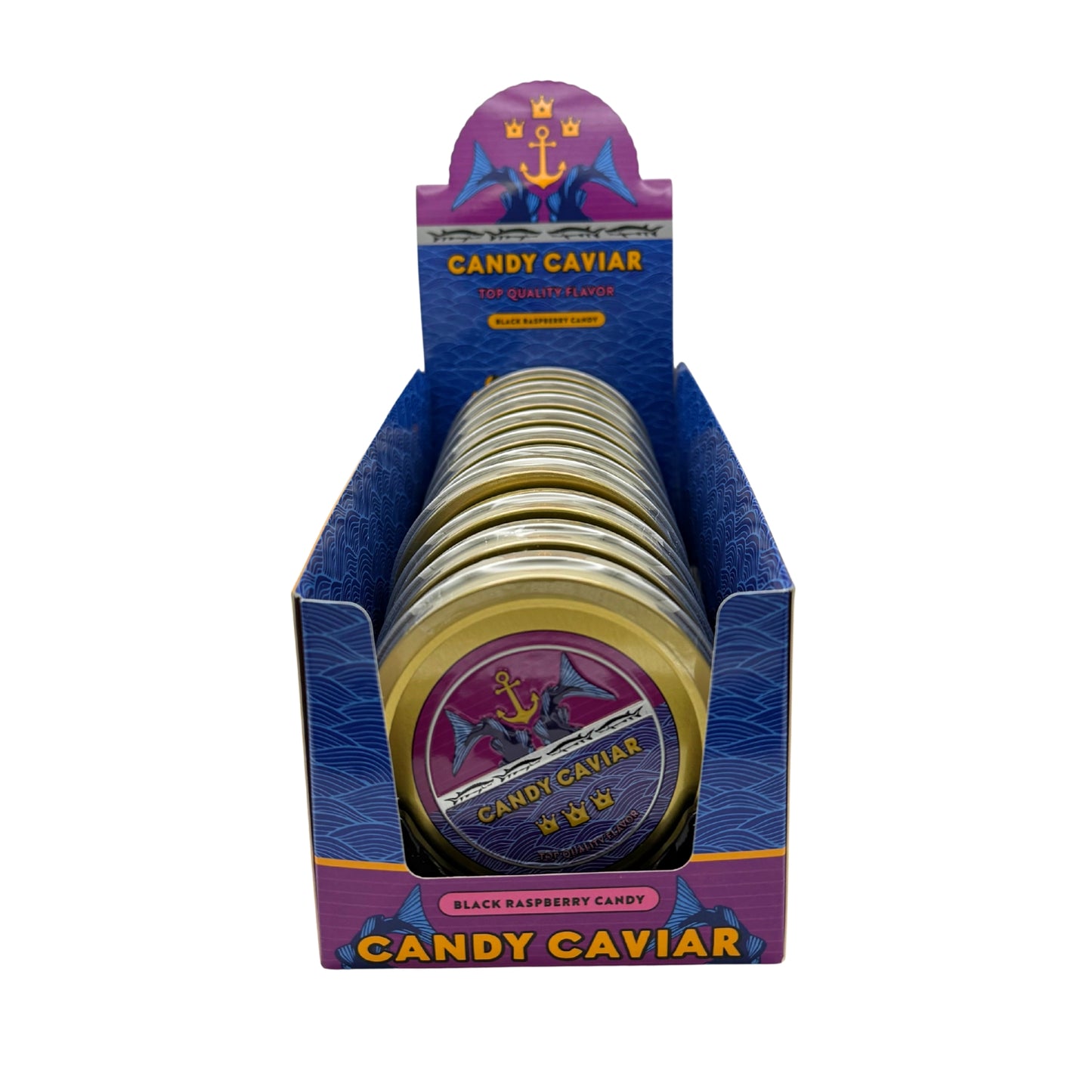 Candy Caviar, Top Quality Flavor, Black Raspberry Candy Tin 1.50oz, 10ct