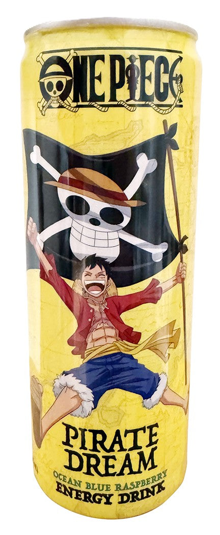 One Piece Pirate Dream Ocean Blue Rasp Energy Drink 12fl oz Can, 12ct