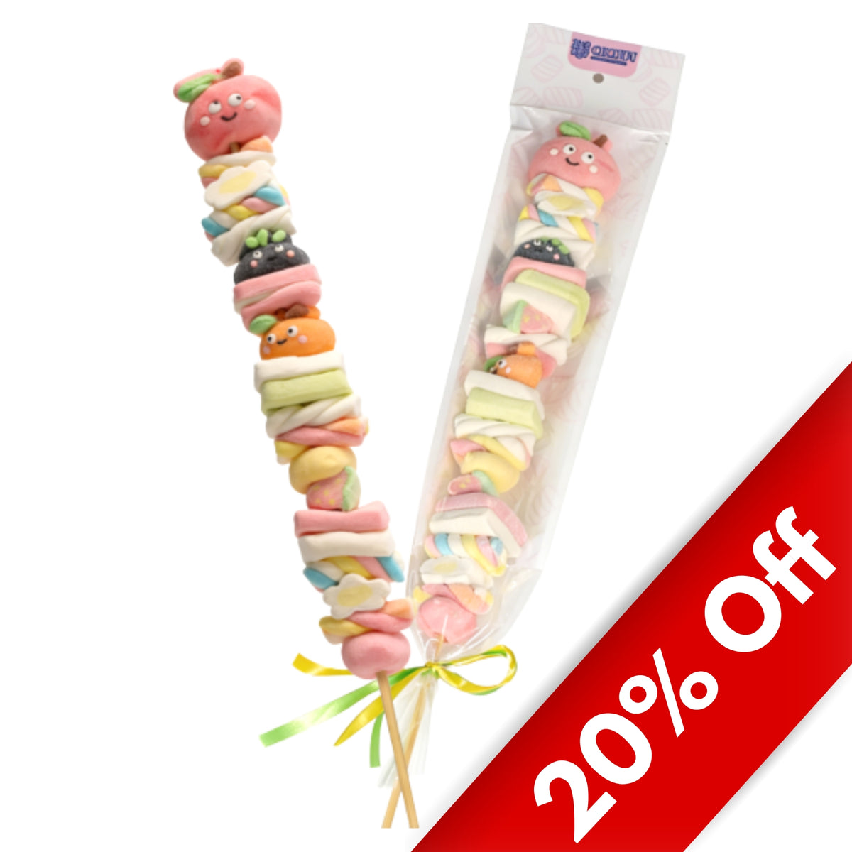 Limited Import - Giant 33" Tall Farm Fresh Marshmallow Skewer 20ct