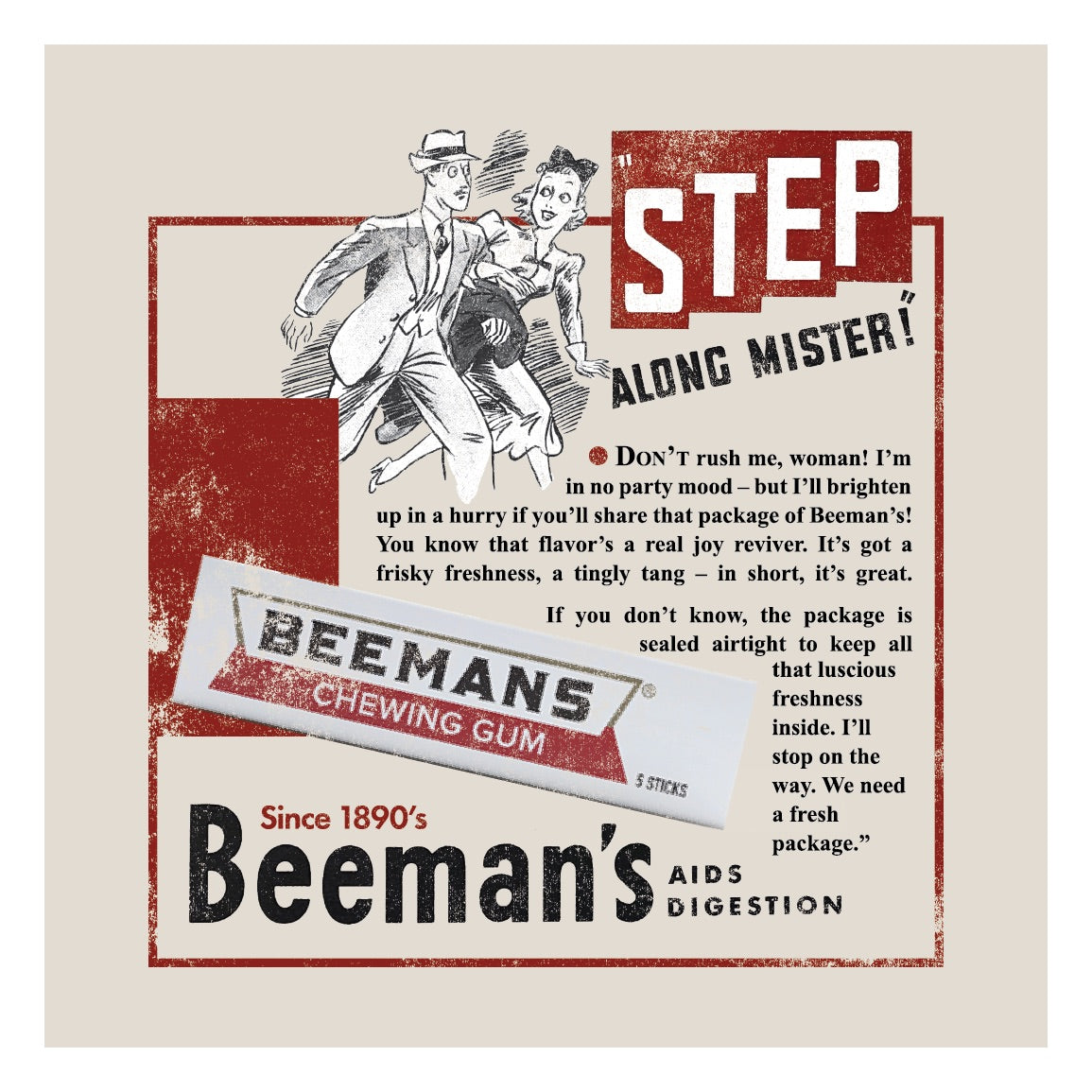 Magnet, 5ct - Beemans Gum, Step Along Mister! Since 1890's