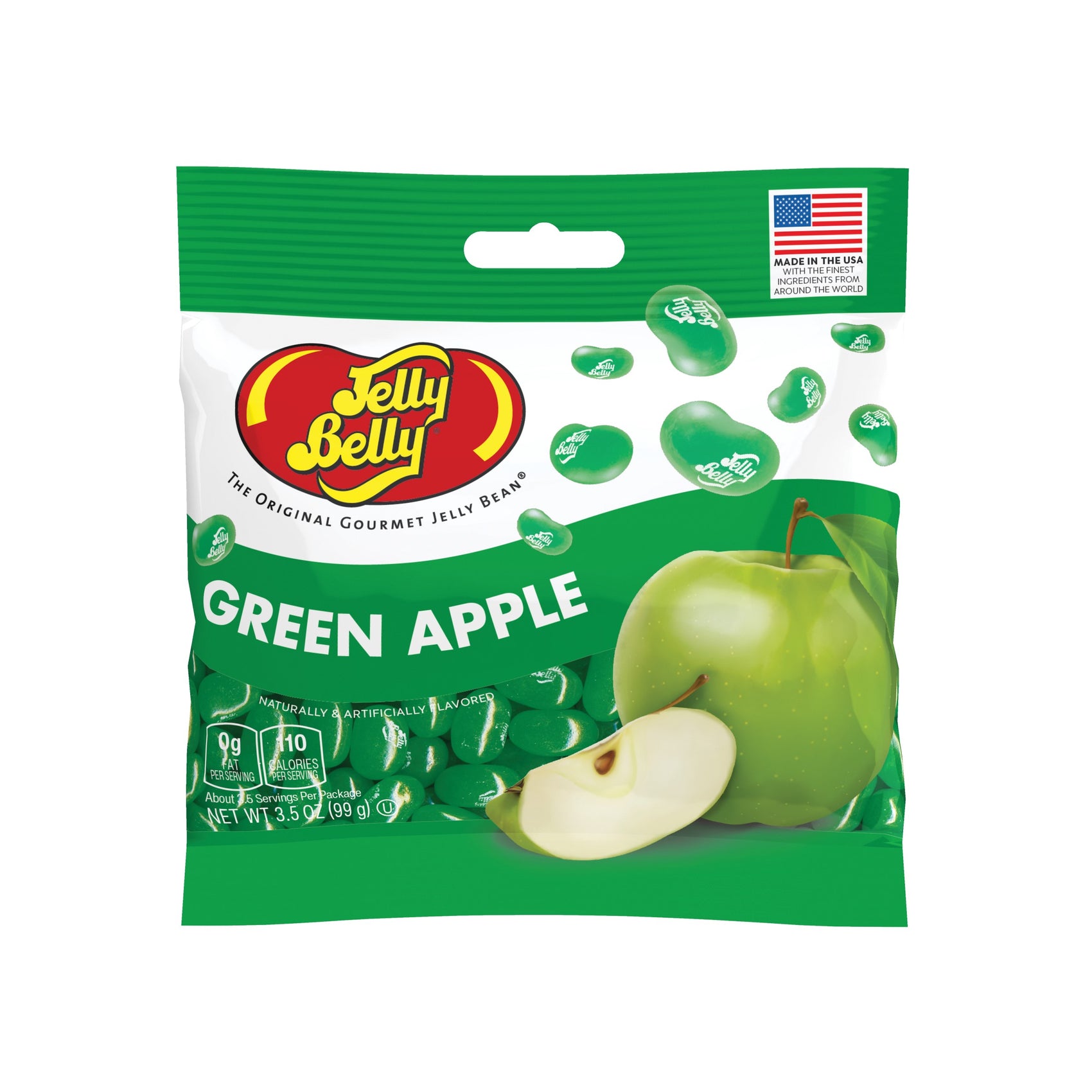 Peg Bag - Jelly Belly 3.5oz - Green Apple, 12ct