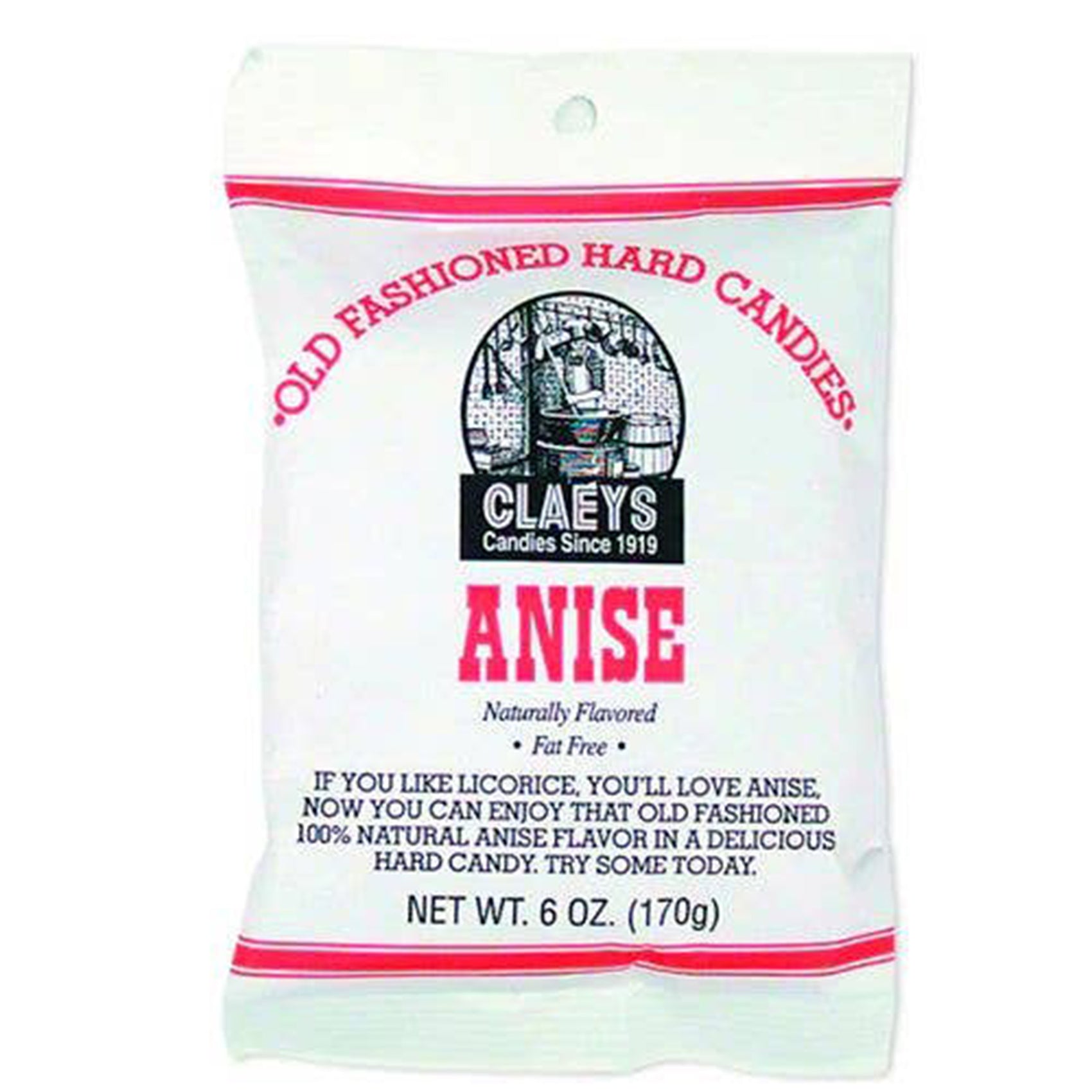 Claeys Old Fashioned Hard Candies Anise, 6oz Bag 24ct