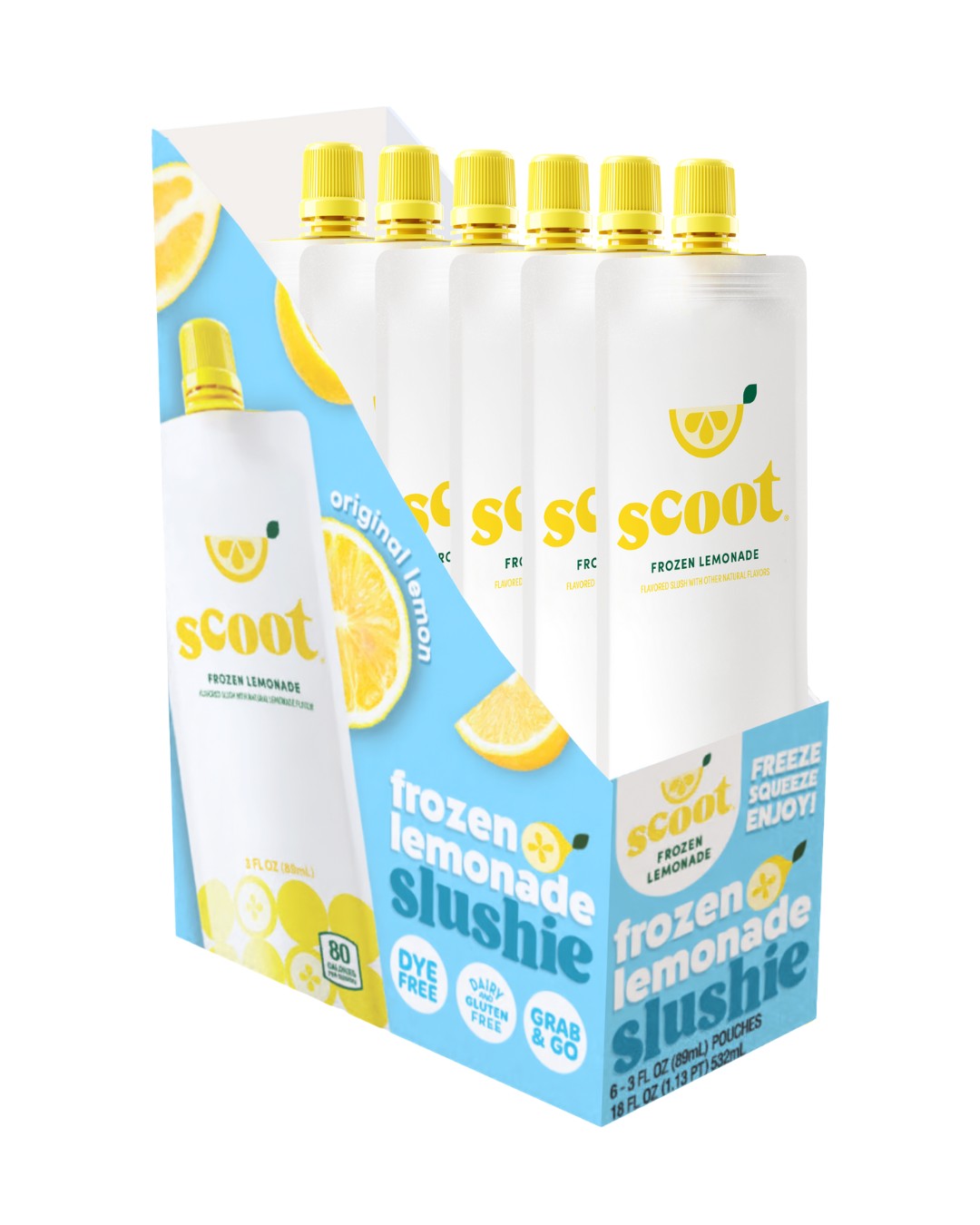 Scoot Frozen Lemonade Slushie 3oz Pouch, 6ct