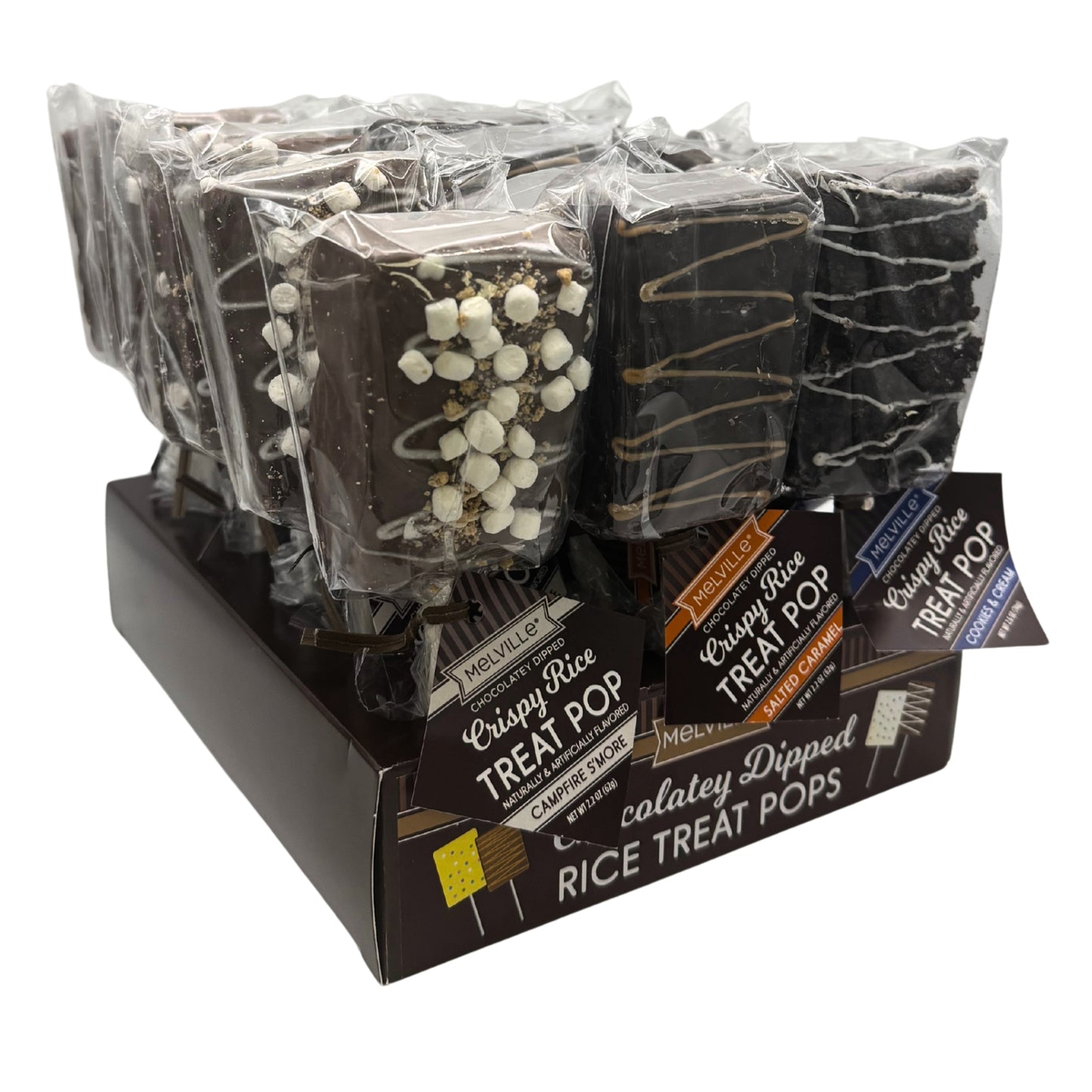 Melville Chocolatey Dipped Crispy Rice Treat Pop Assorted 18ct
