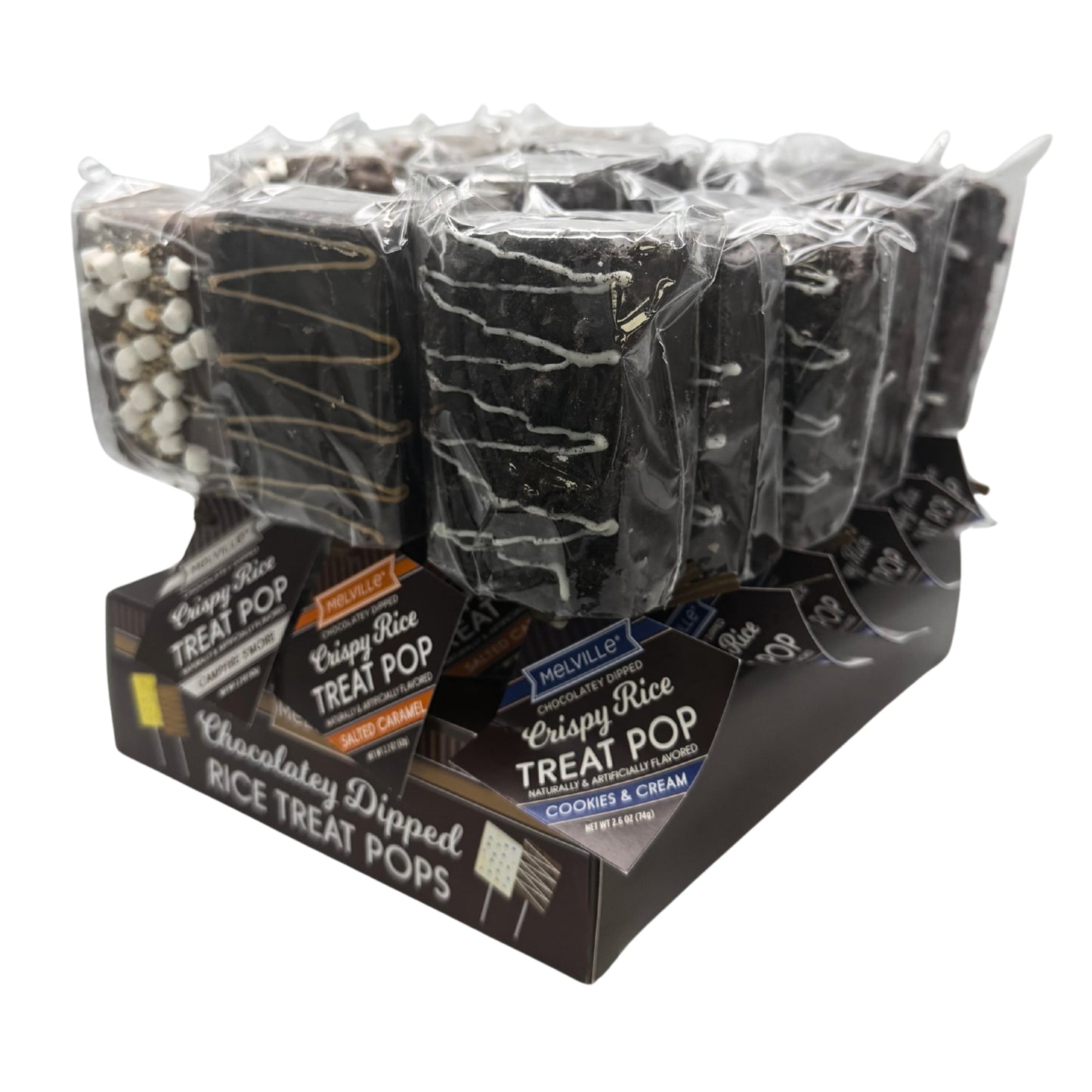 Melville Chocolatey Dipped Crispy Rice Treat Pop Assorted 18ct