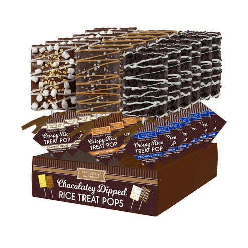 Melville Chocolatey Dipped Crispy Rice Treat Pop Assorted 18ct