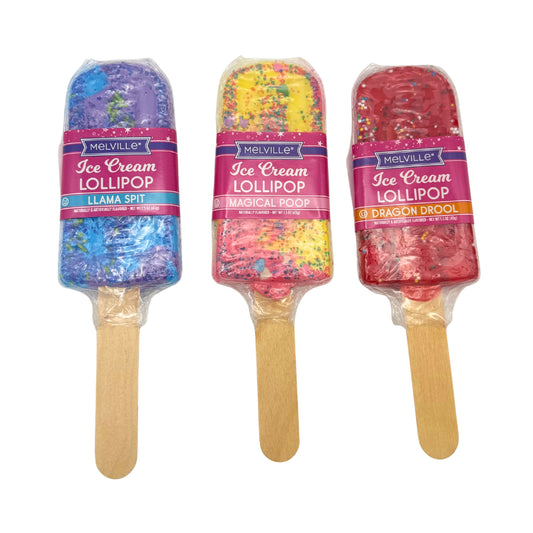 Melville Ice Cream Bar Hard Candy Lollipops Wild Flavors 24ct Display