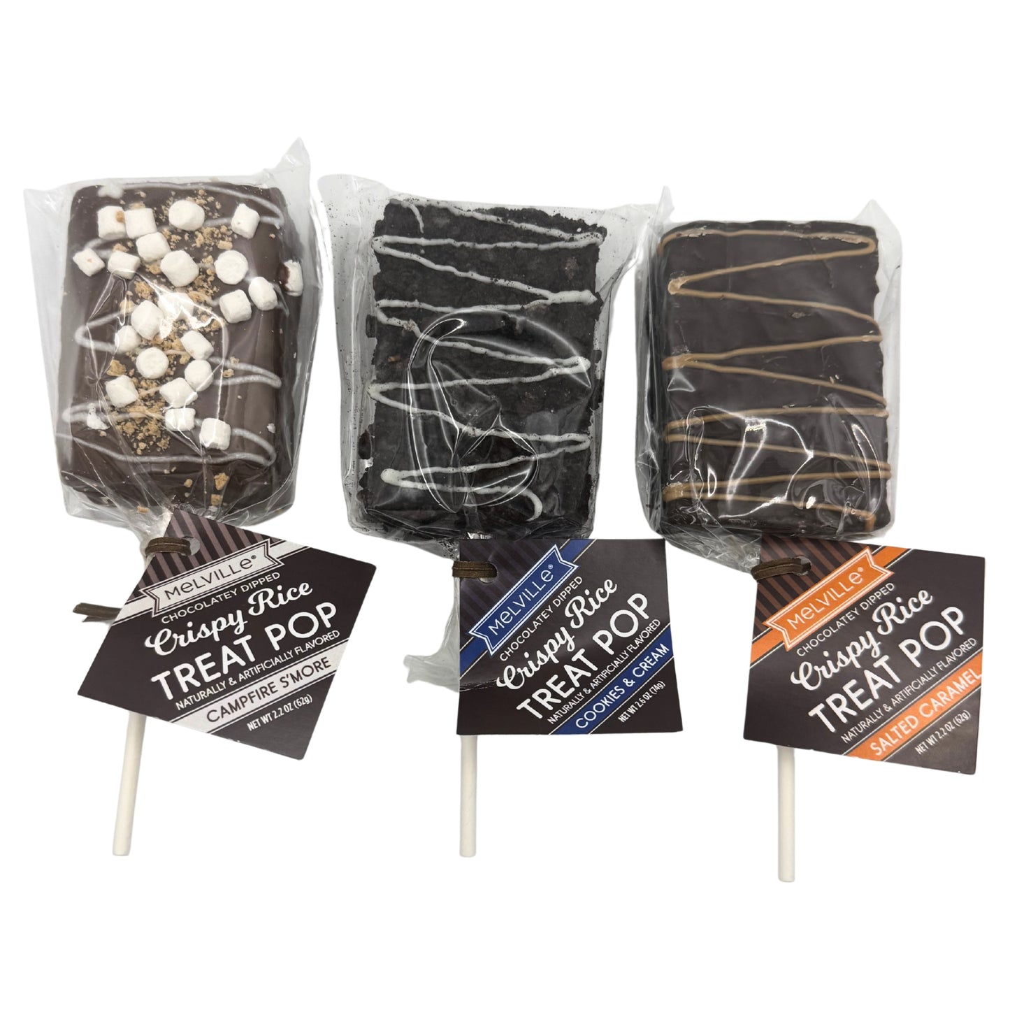Melville Chocolatey Dipped Crispy Rice Treat Pop Assorted 18ct