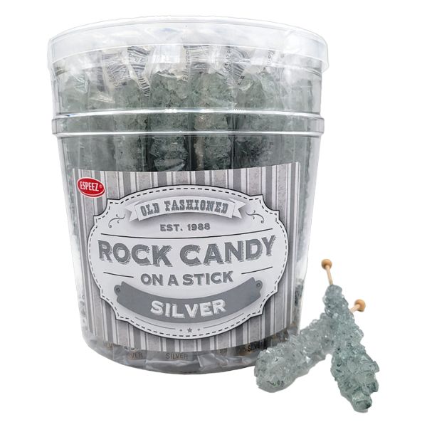 Rock Candy Sticks - Silver, 36ct Jar