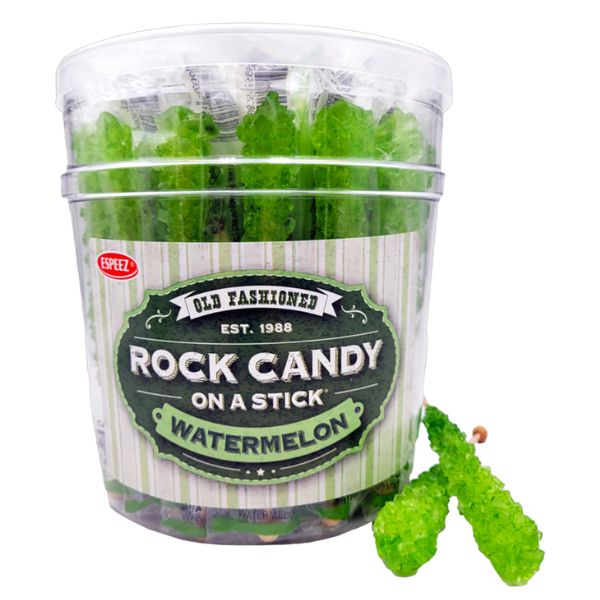 Rock Candy Sticks Watermelon (Light Green), 0.8oz, 36ct Tub