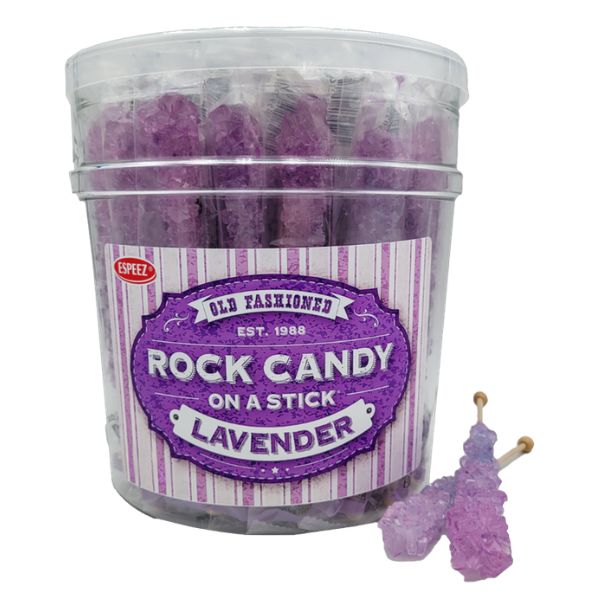 Rock Candy Sticks - Lavender (Tutti-Fruity), 36ct Jar