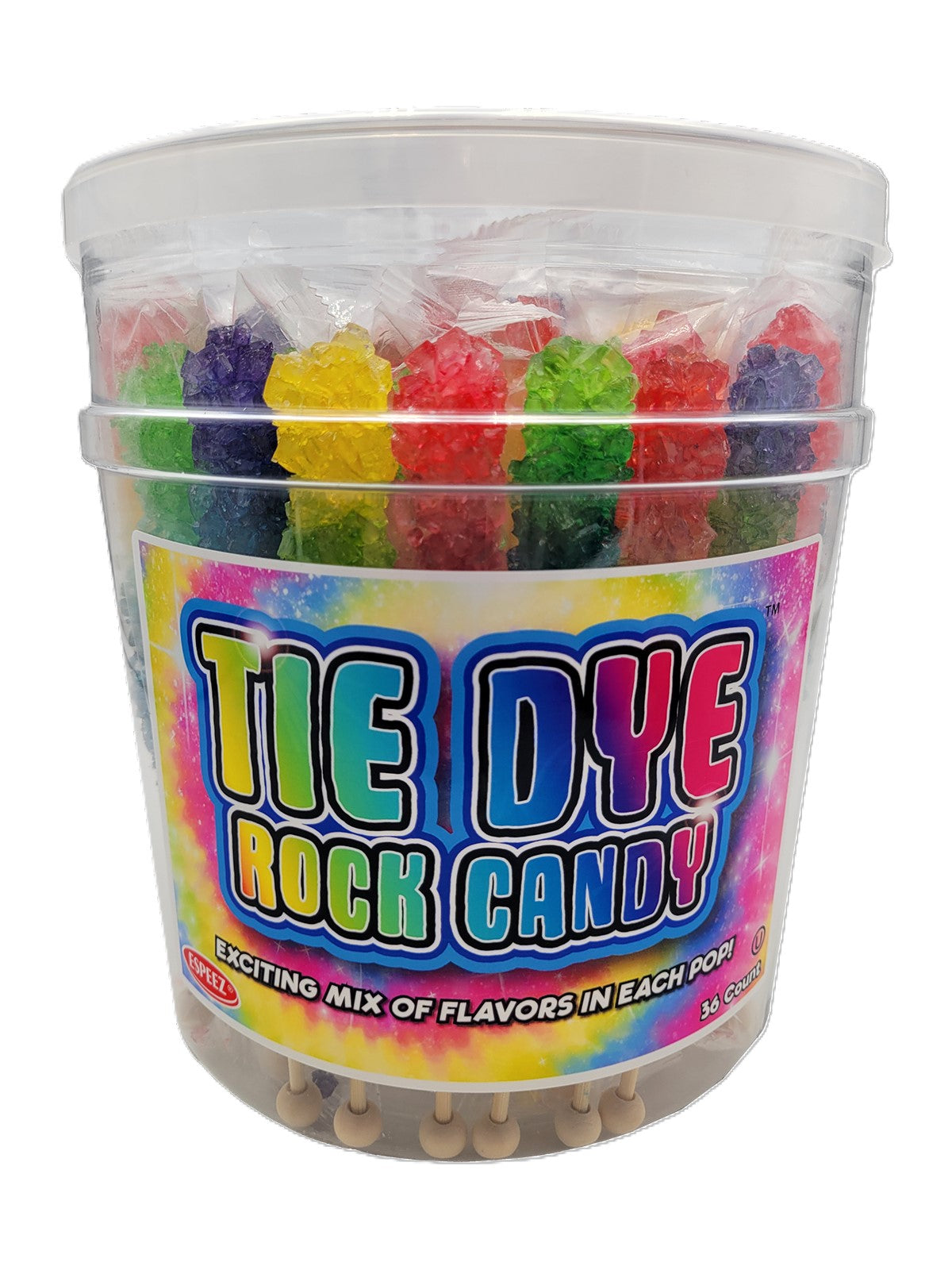 Tie Dye Rock Candy Sticks, 36ct Jar