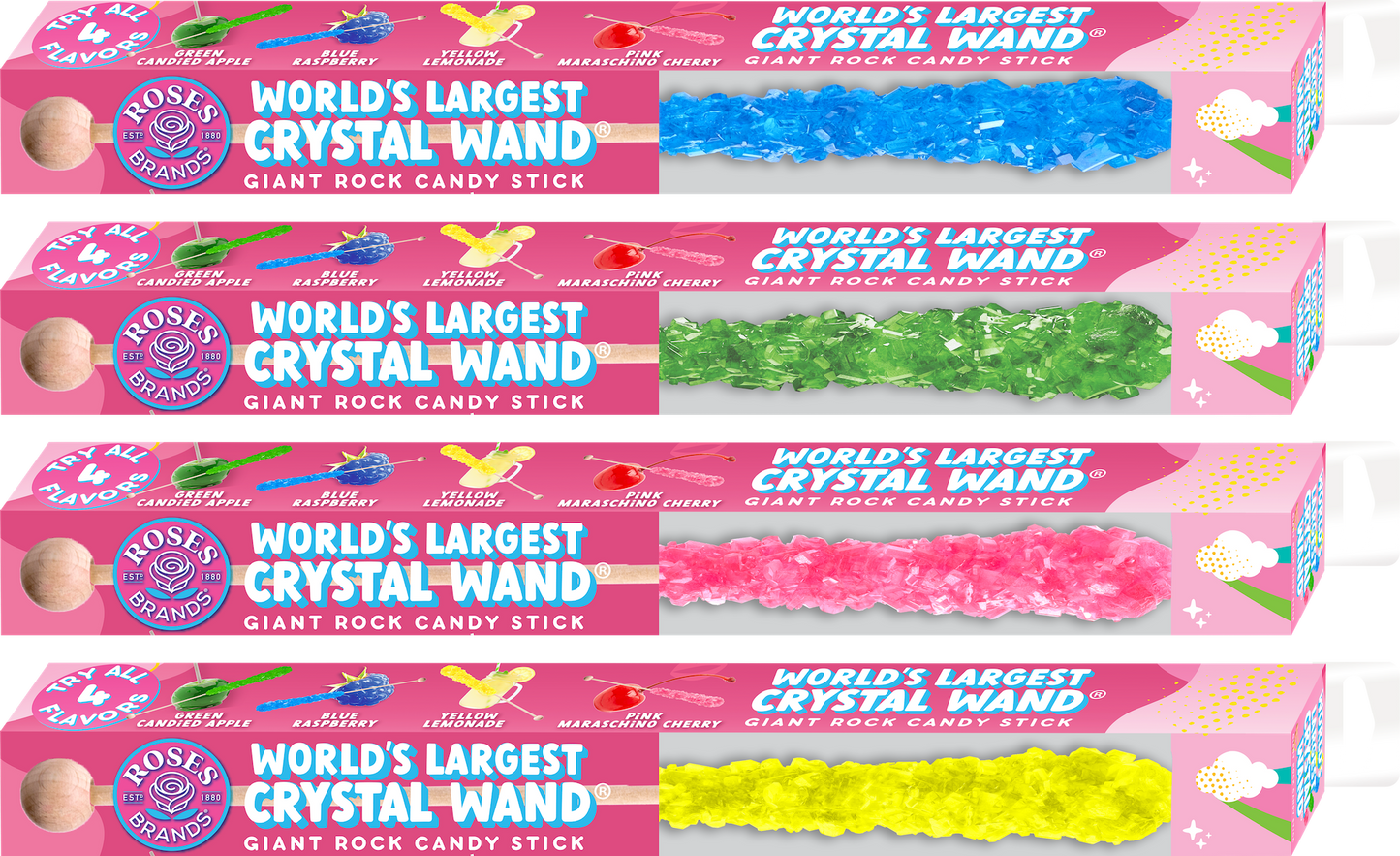World's Largest Crystal Wand Giant Rock Candy 12ct