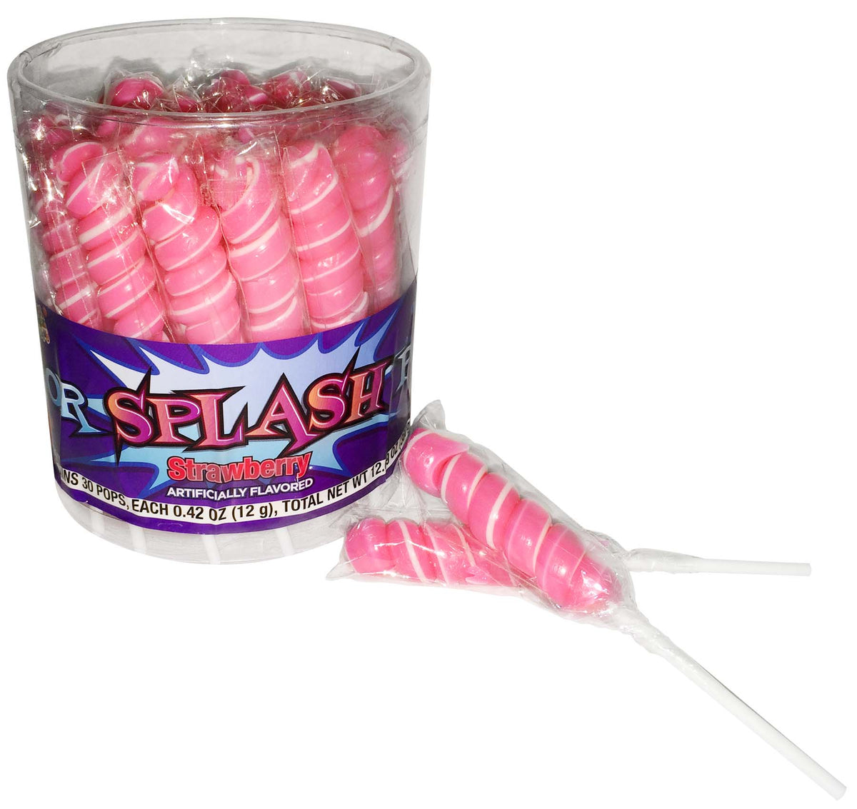 Albert's Color Splash Pops, Bubblegum / Hot Pink 30ct Tub