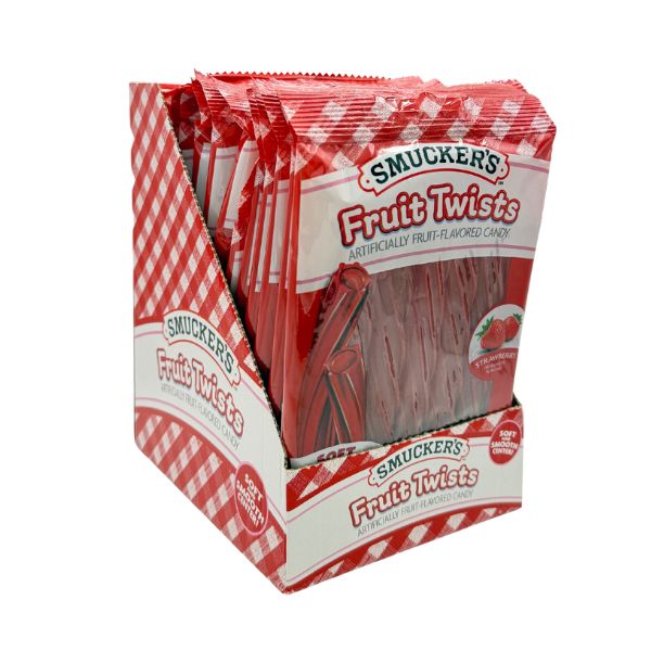 Smuckers Fruit Twists Strawberry 5oz Peg Bag, 12ct