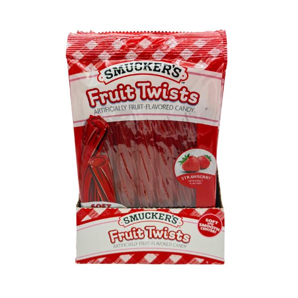 Smuckers Fruit Twists Strawberry 5oz Peg Bag, 12ct