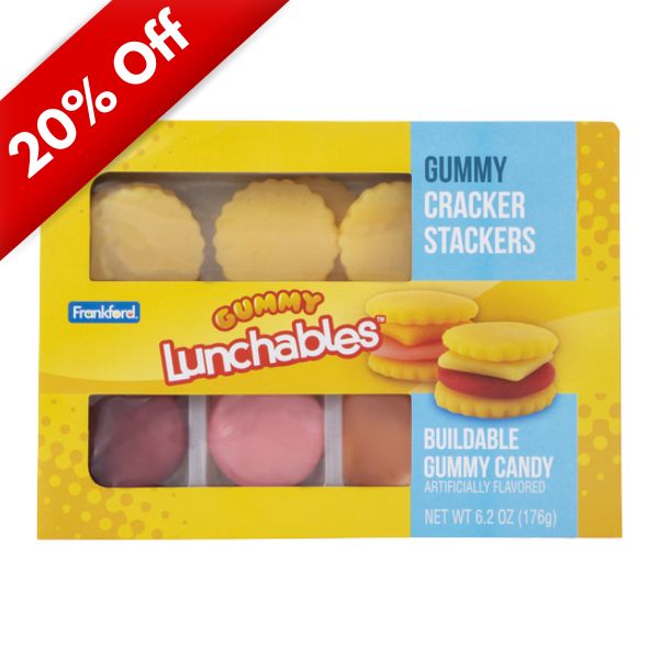 Kraft Gummy Lunchables Cracker Stacker Candy, 10Ct Case