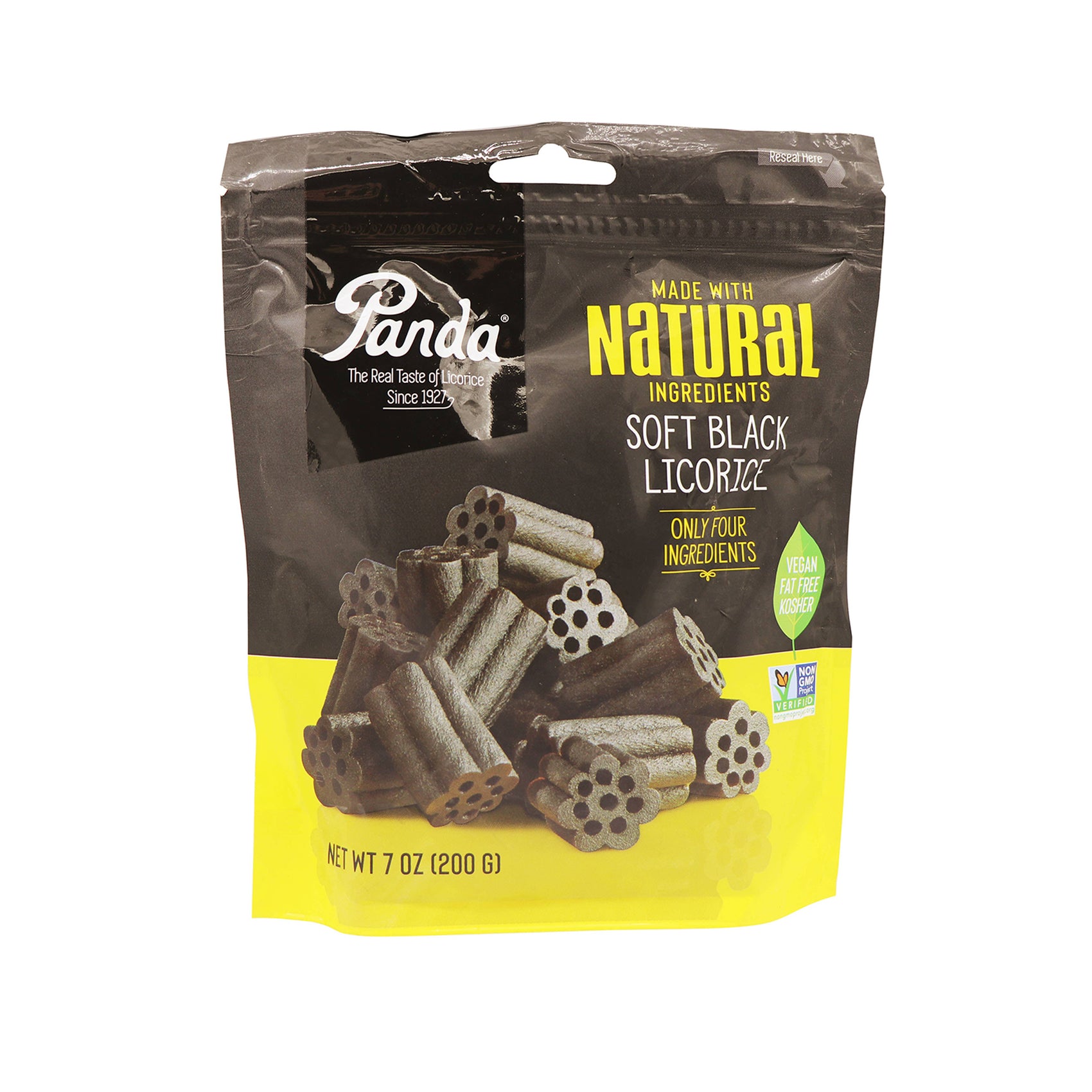 Panda Soft Black Licorice, 7oz Bag, 8ct Case