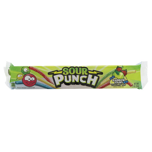 Sour Punch Straws Rainbow, 2oz, 24ct Case