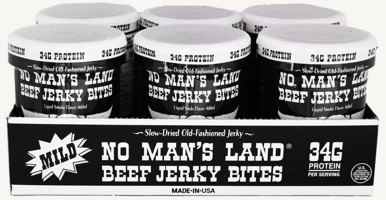 No Man's Land Beef Jerky Bites, Mild 2oz, 6ct Display