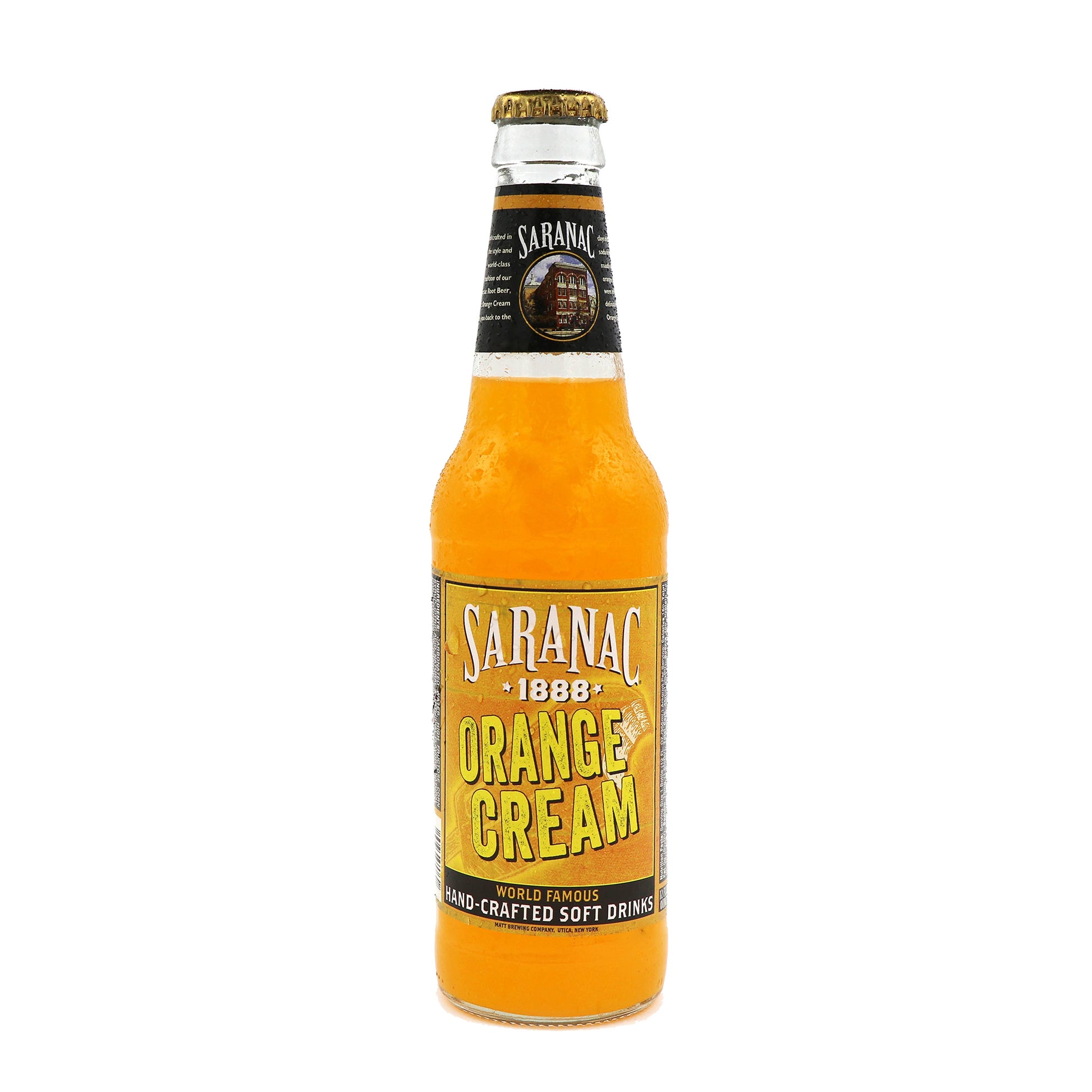 Saranac Orange Cream Soda, 12oz Glass Bottle 12ct
