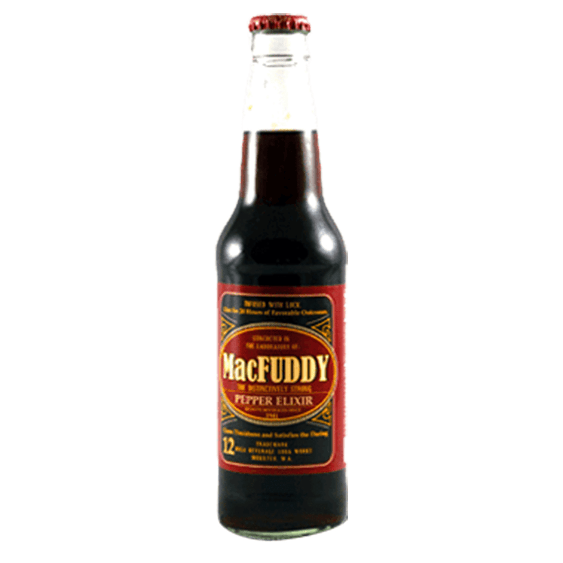 Macfuddy Pepper Elixir Soda, 12oz Glass Bottle 12ct