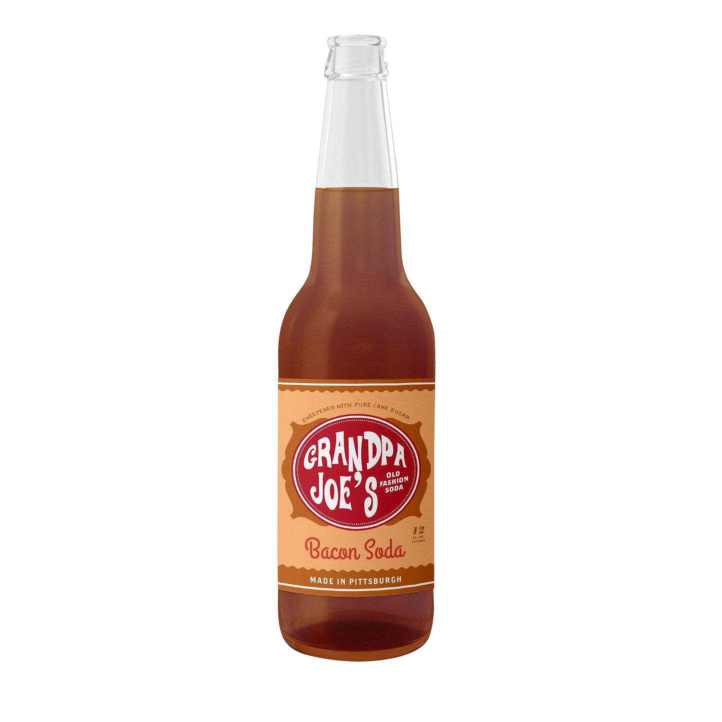 Grandpa Joe's Bacon Soda, 12oz Glass Bottle 12ct