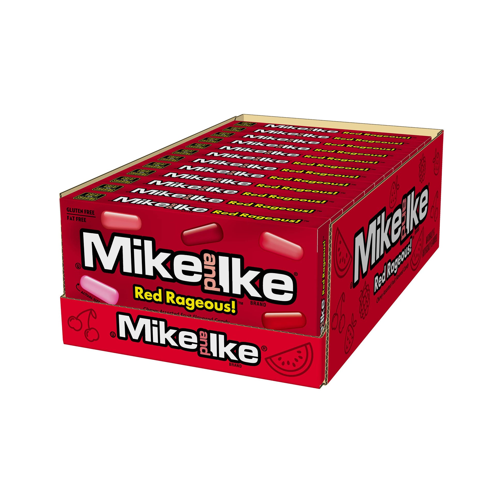 Mike and Ike Theater Box, Red Rageous,  4.25oz, 12ct Case