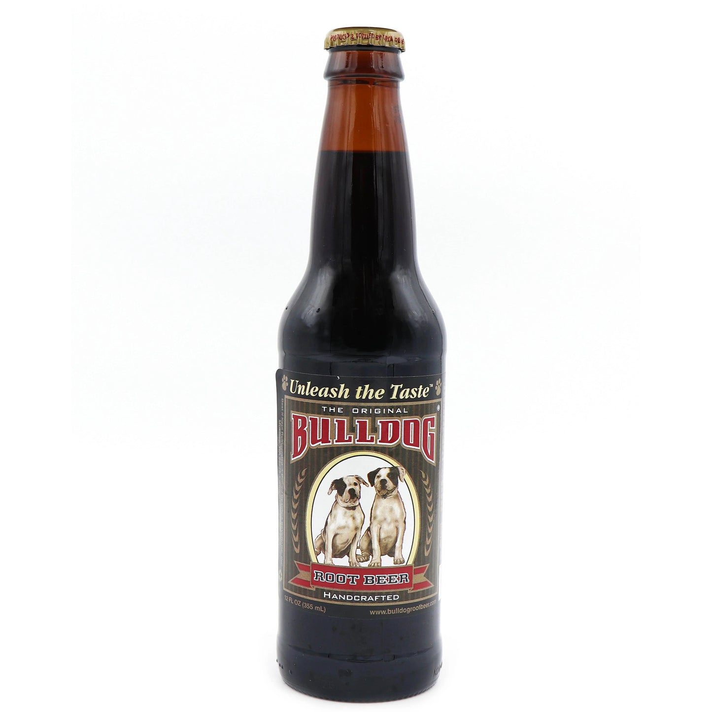 Bulldog Root Beer Soda, 12oz Glass Bottle 12ct