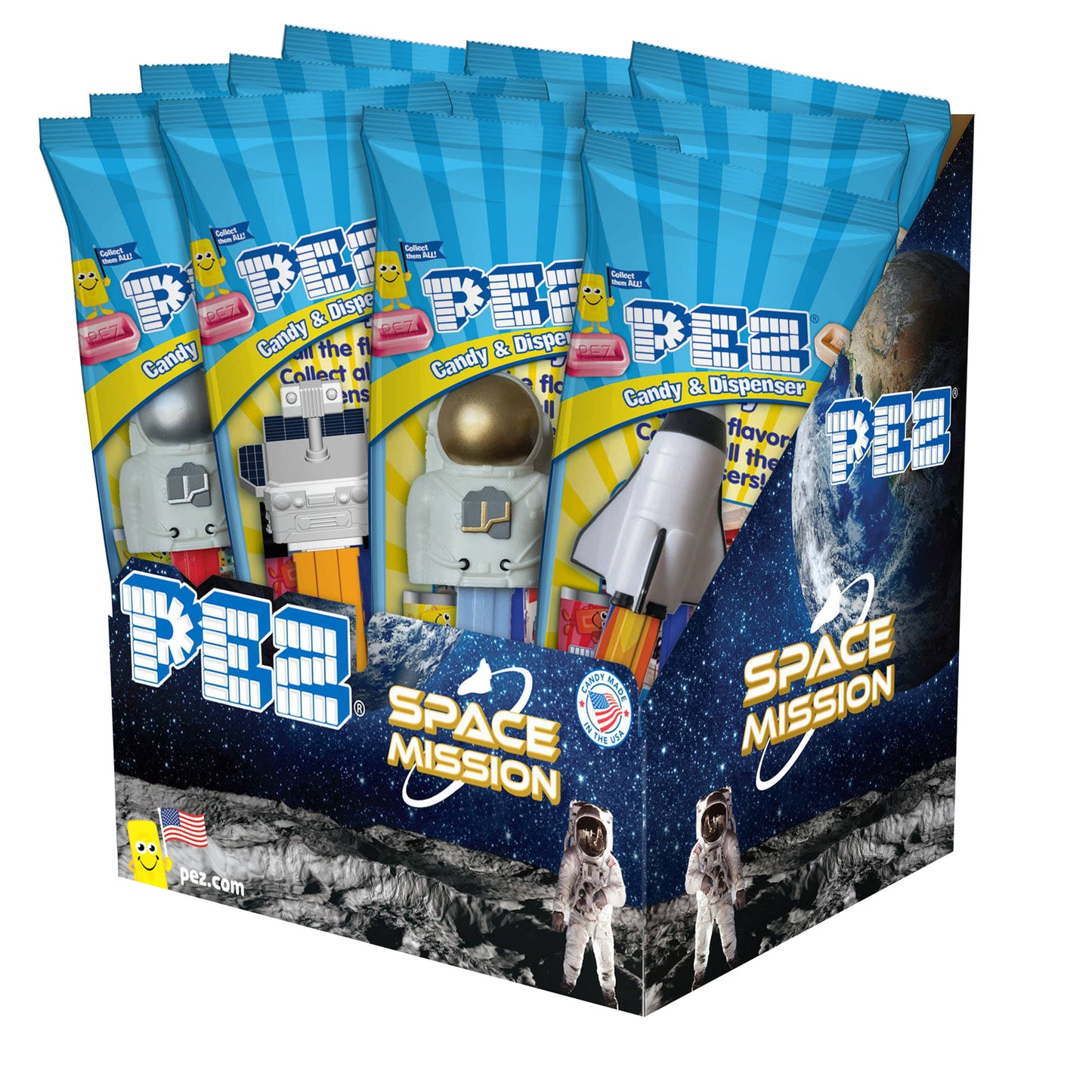 Space Mission PEZ Candy, Poly Bag, 12ct Display 