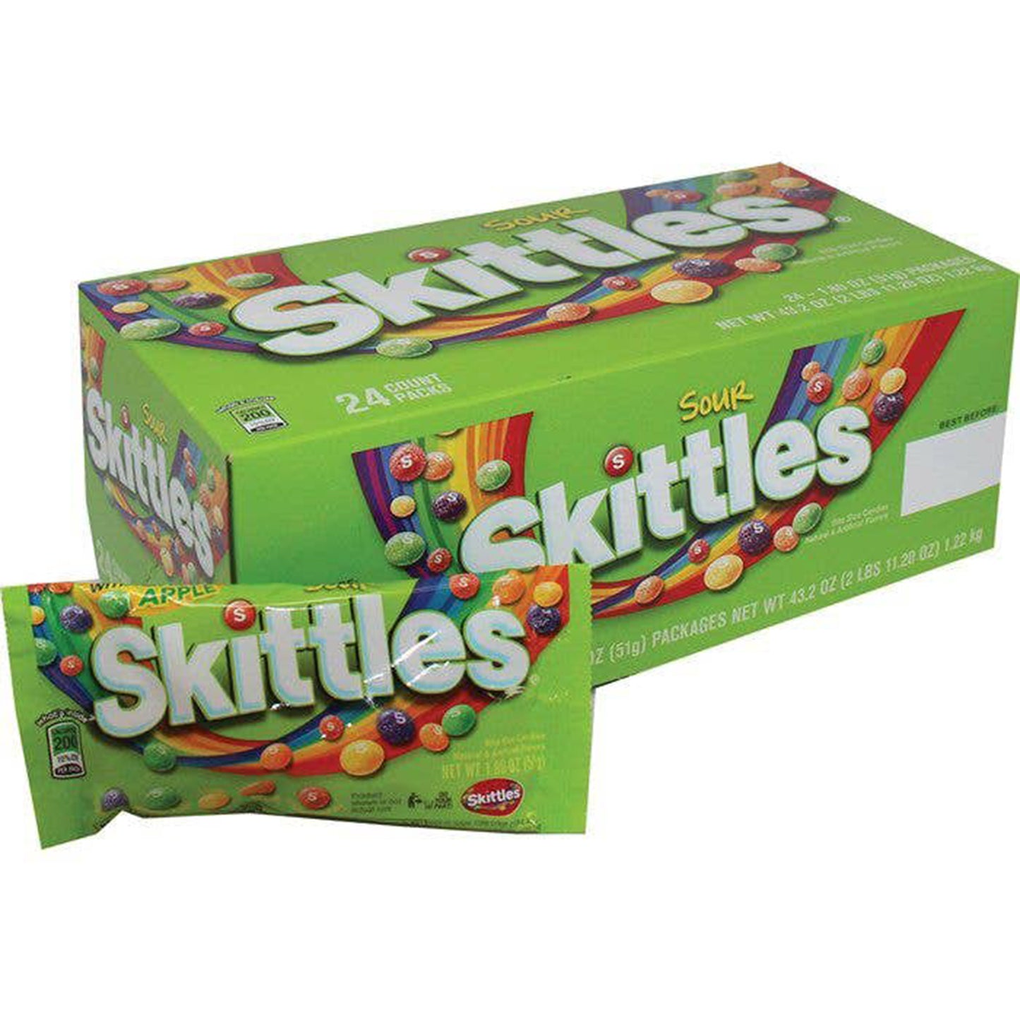 Skittles Candy Sour Flavors, 24ct