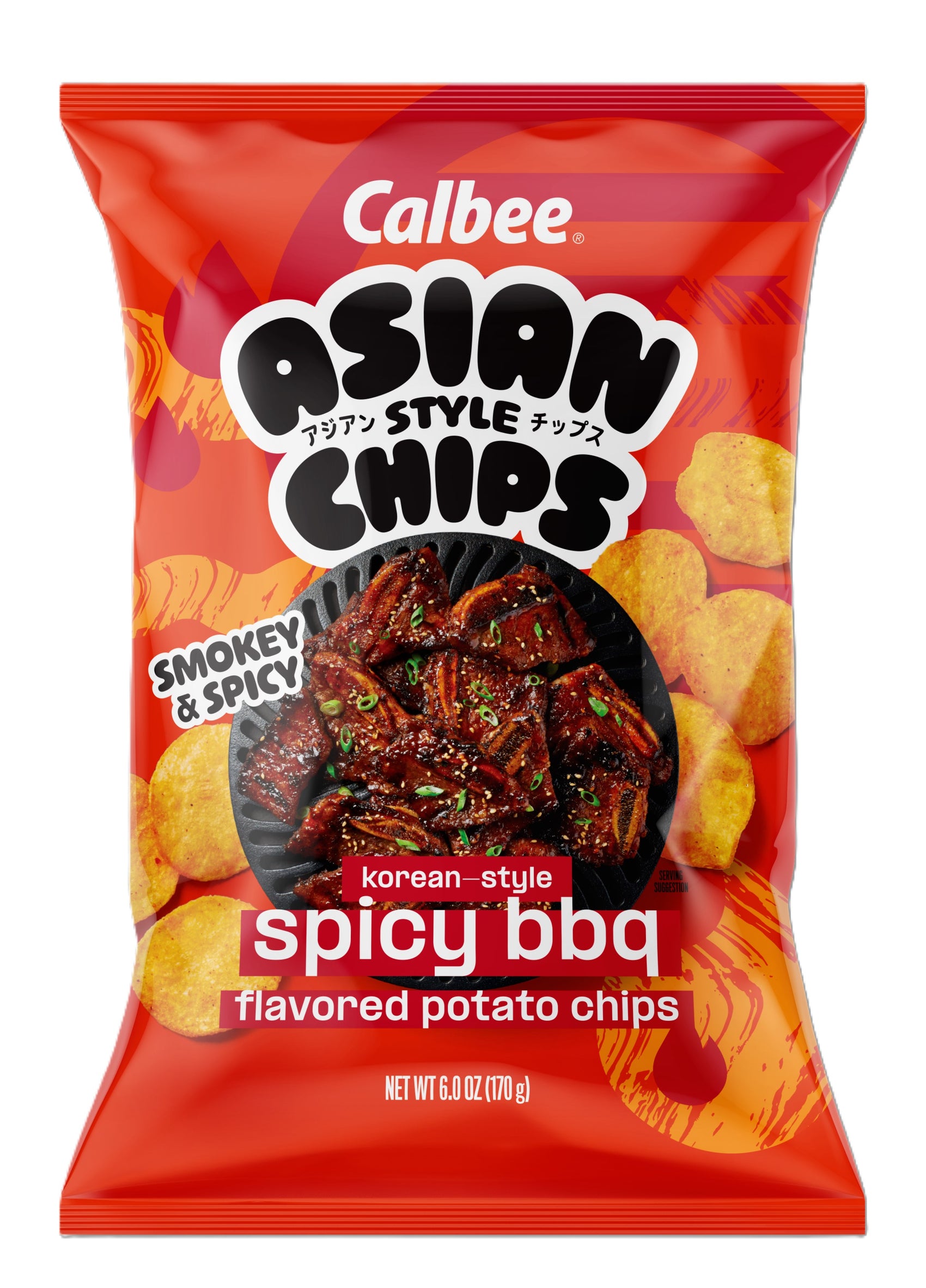 Calbee Asian Chips Korean Style Spicy BBQ 6oz 12ct