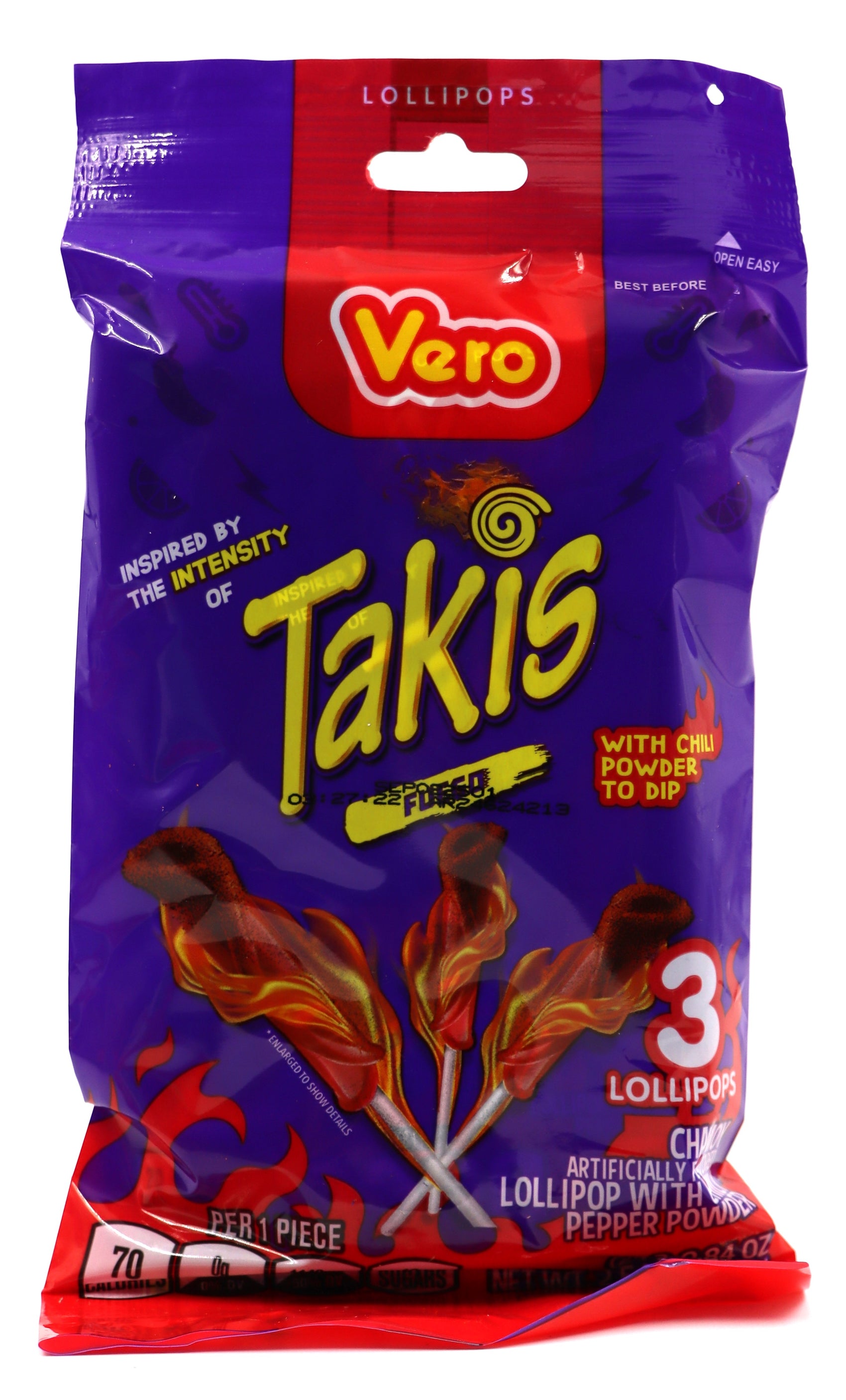 Vero Pateta Takis 3pk Lollipop Peg Bag, 6ct