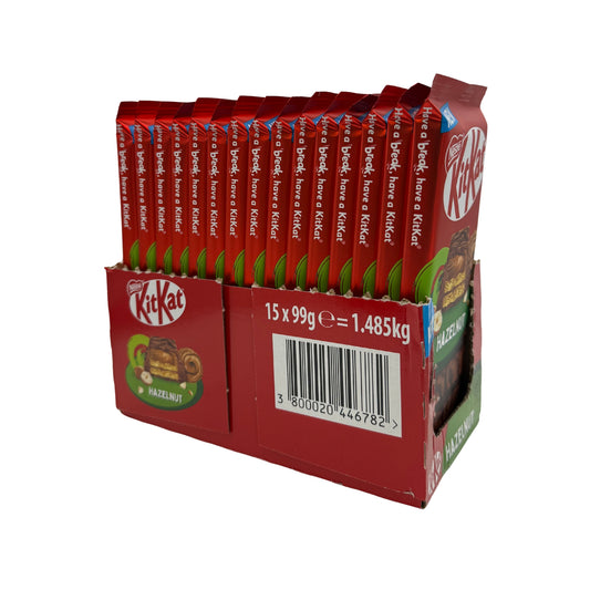 Limited Import UK KitKat Hazelnut 99g Bar 15ct