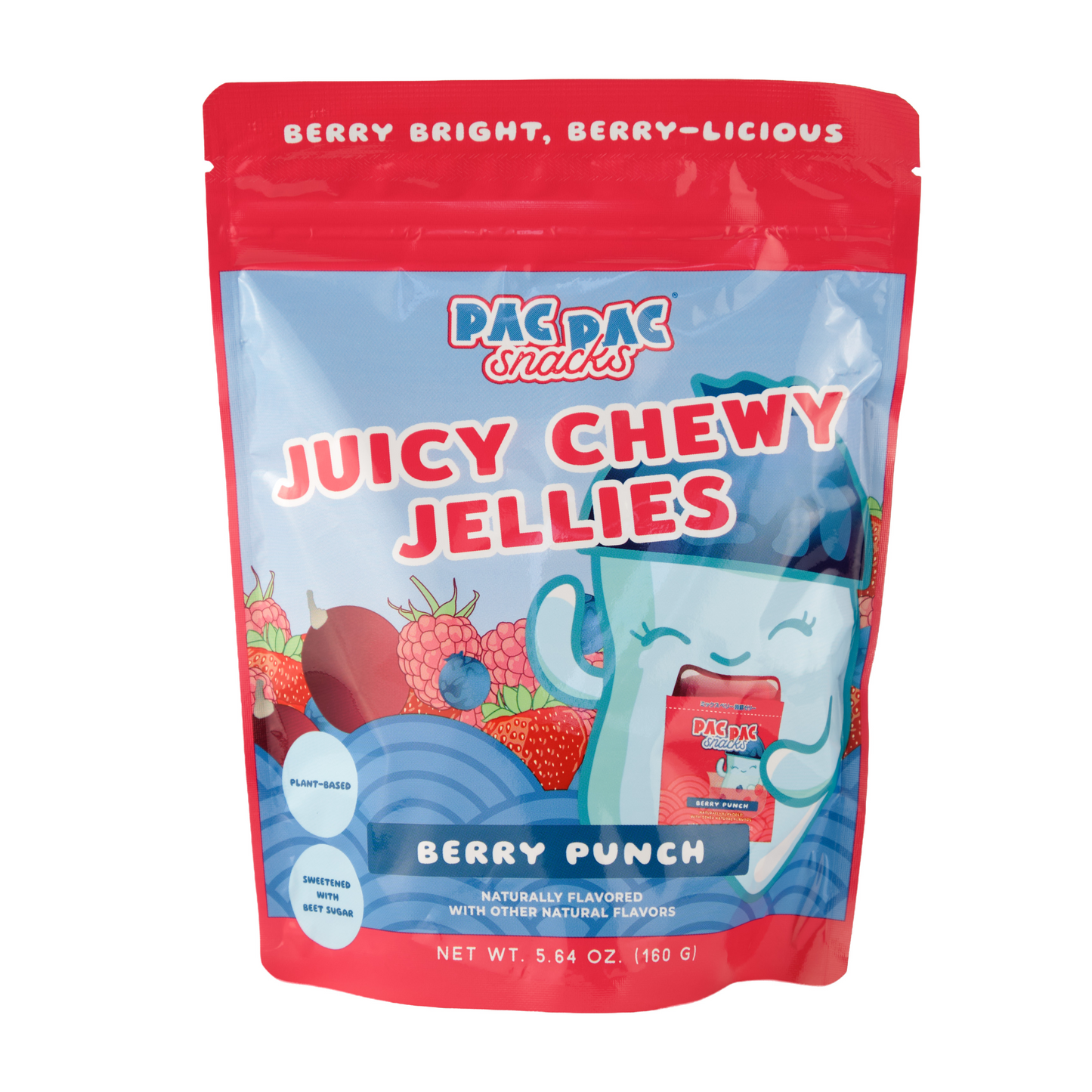 Limited Import - Pac Pac Juicy Chewy Jellies Berry Punch 5.64oz bag, 12ct