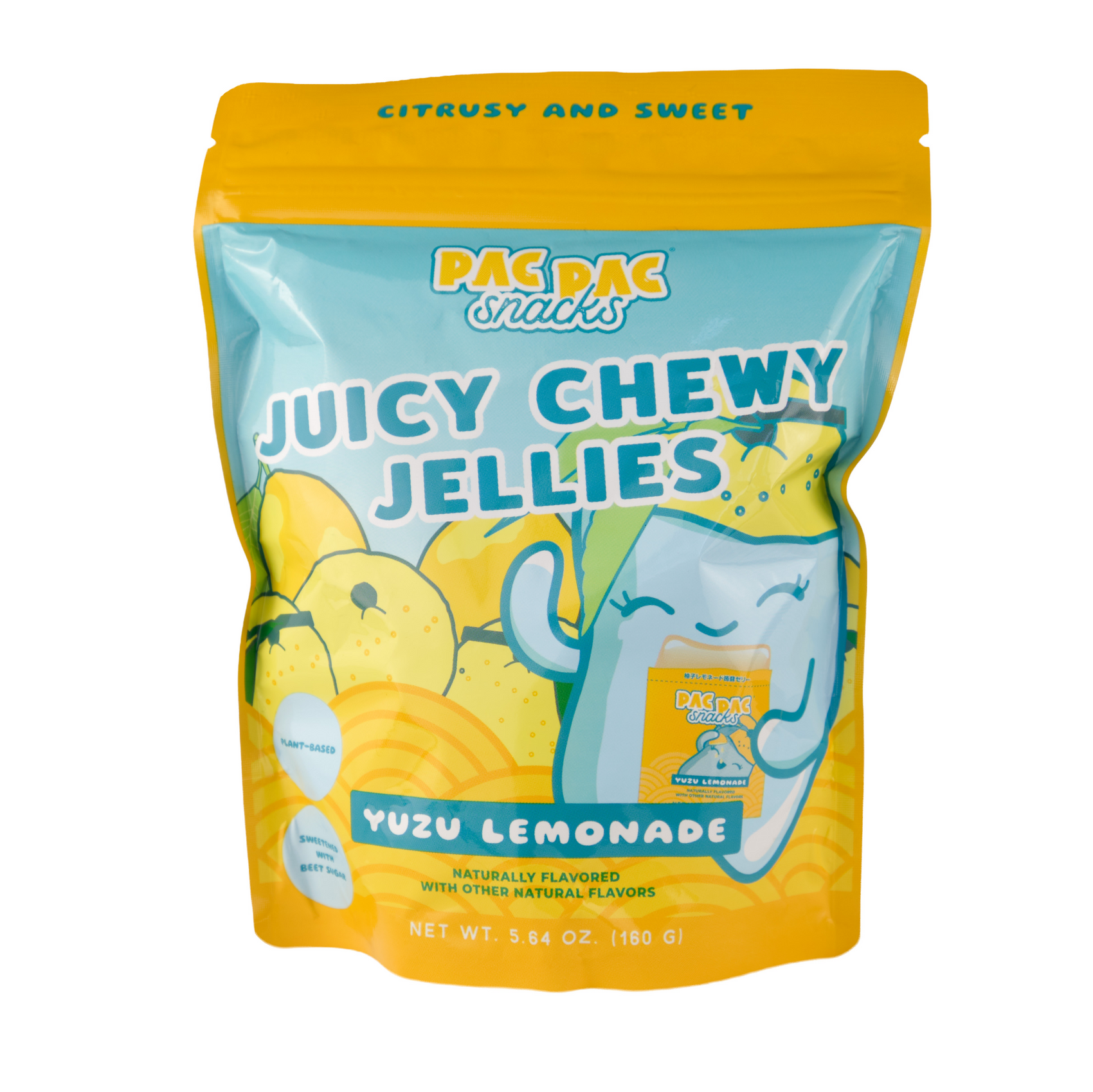 Limited Import - Pac Pac Juicy Chewy Jellies Yuzu Lemonade 5.64oz bag, 12ct