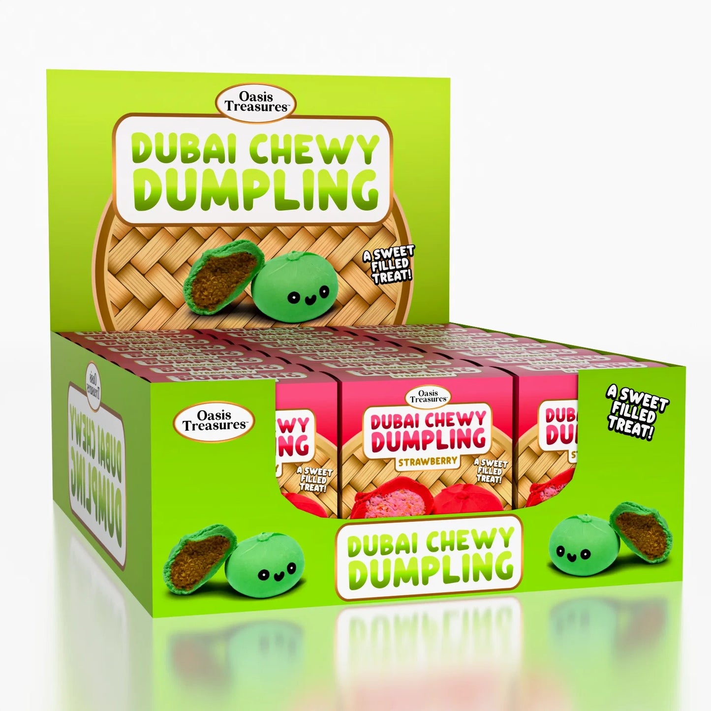 Dubai Chewy Dumpling Strawberry 3.17oz, 24ct Display Case