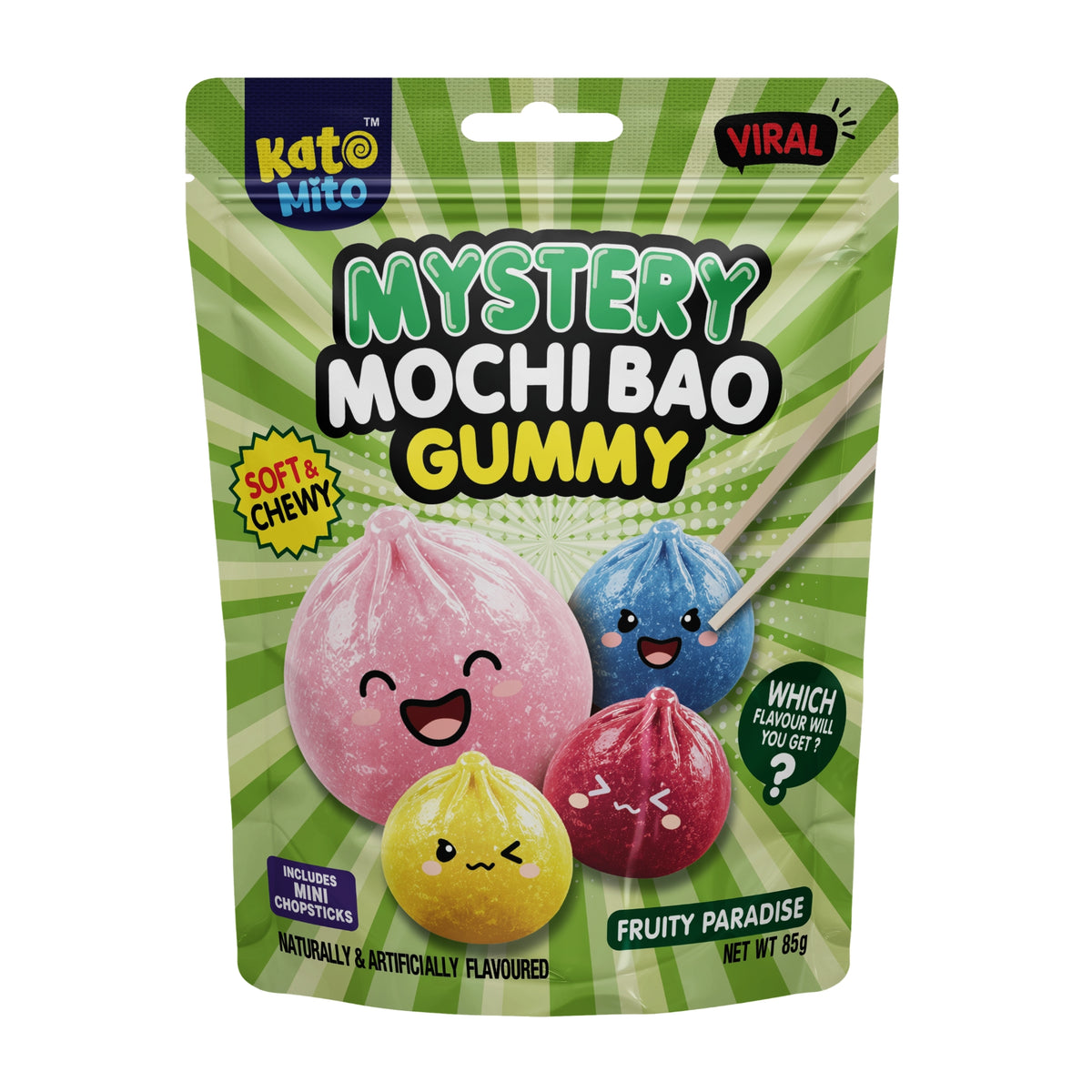 Limited Import - Mystery Mochi Bao Gummy Fruity Paradise 3oz, 12ct
