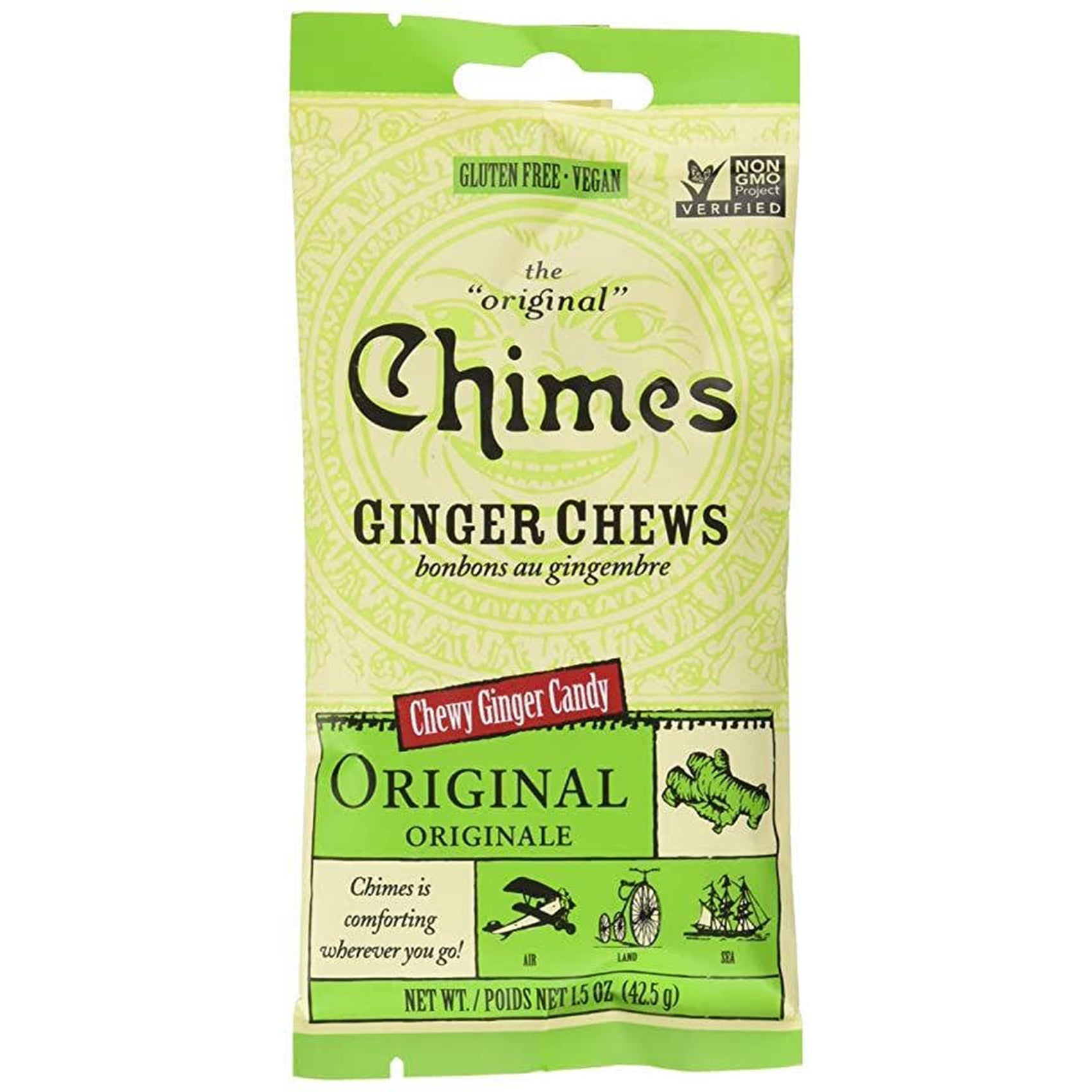 Chimes Original Ginger Chews Candy, 12ct Case