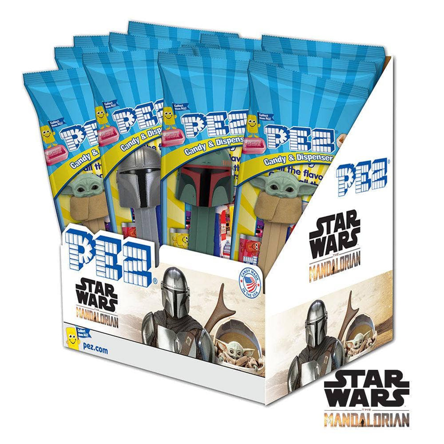 Star Wars Mandalorian PEZ Candy, Poly Bag, 12ct Display