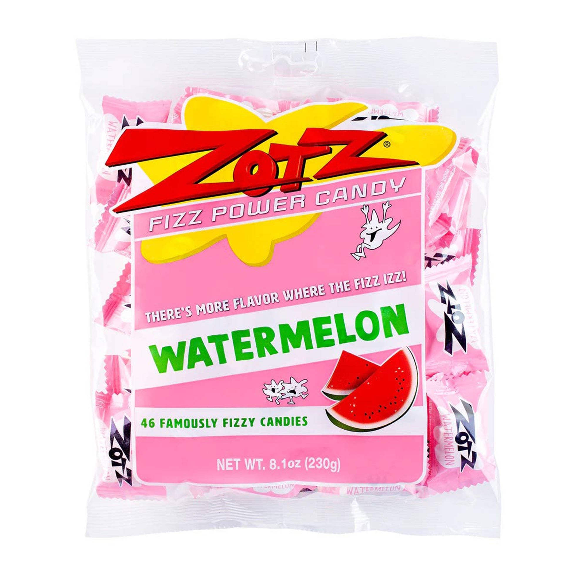 Zotz Fizzing Candy Watermelon, 8.1oz, 12ct Bags  