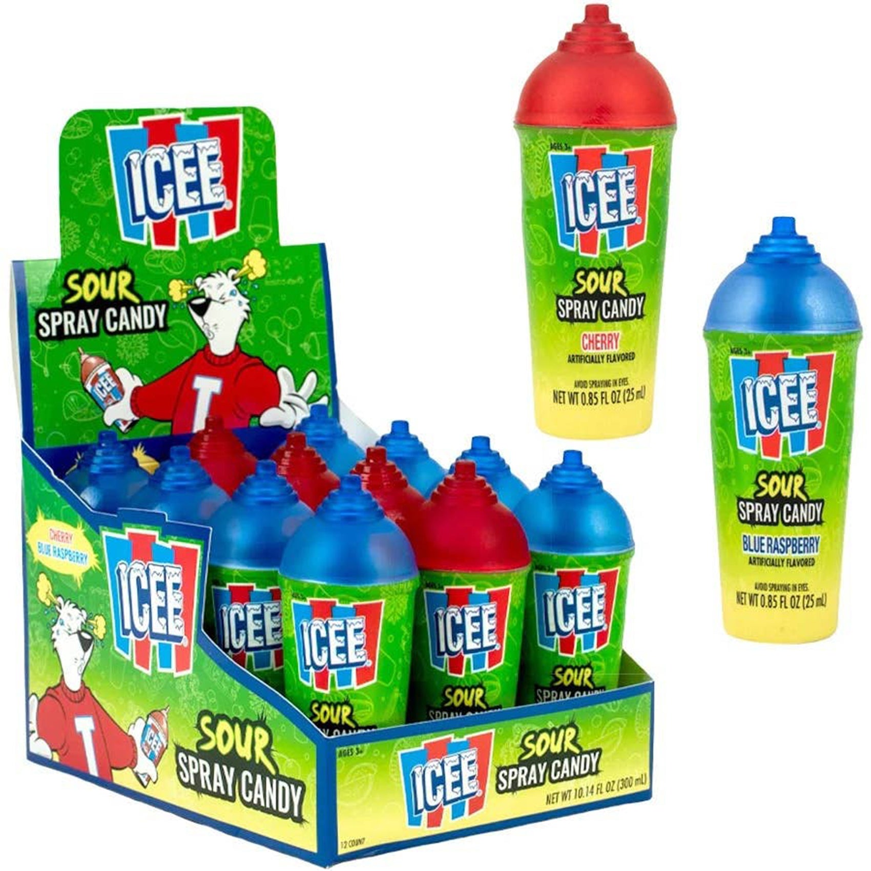 Icee Sour Spray Candy, 2.1oz, 12ct Case