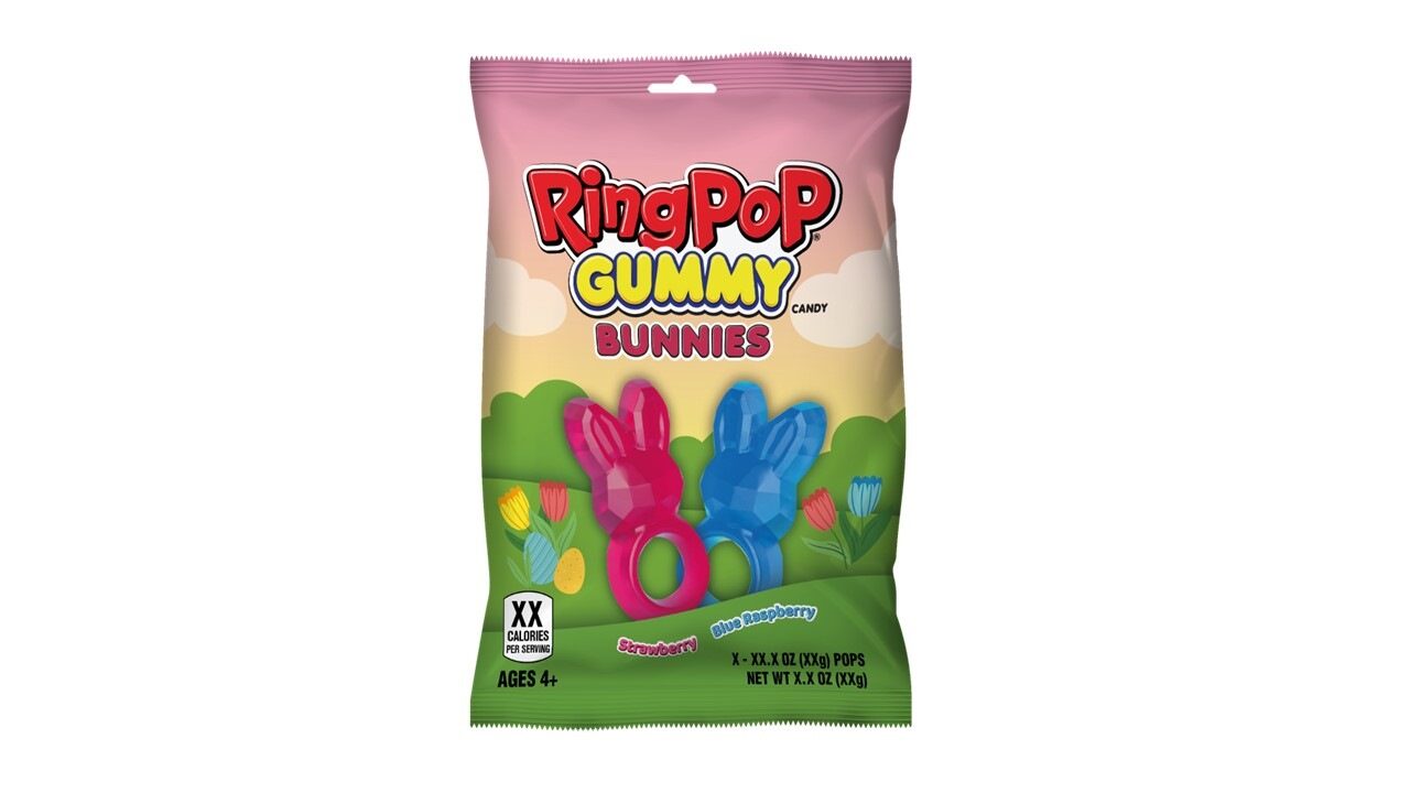 Ring Pop Bunny Shaped Gummy Peg Bag, 8ct