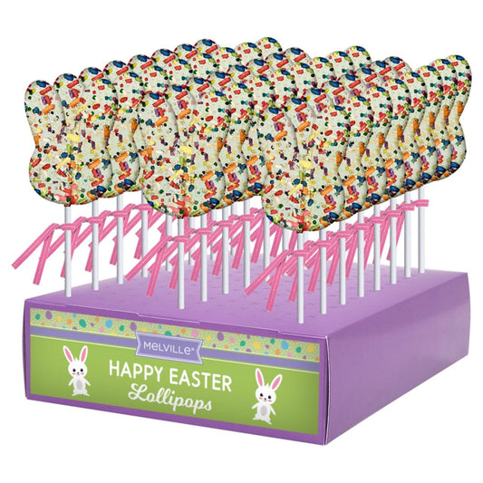 Funfetti Bunny Face Hard Candy Lollipop 1oz, 24ct