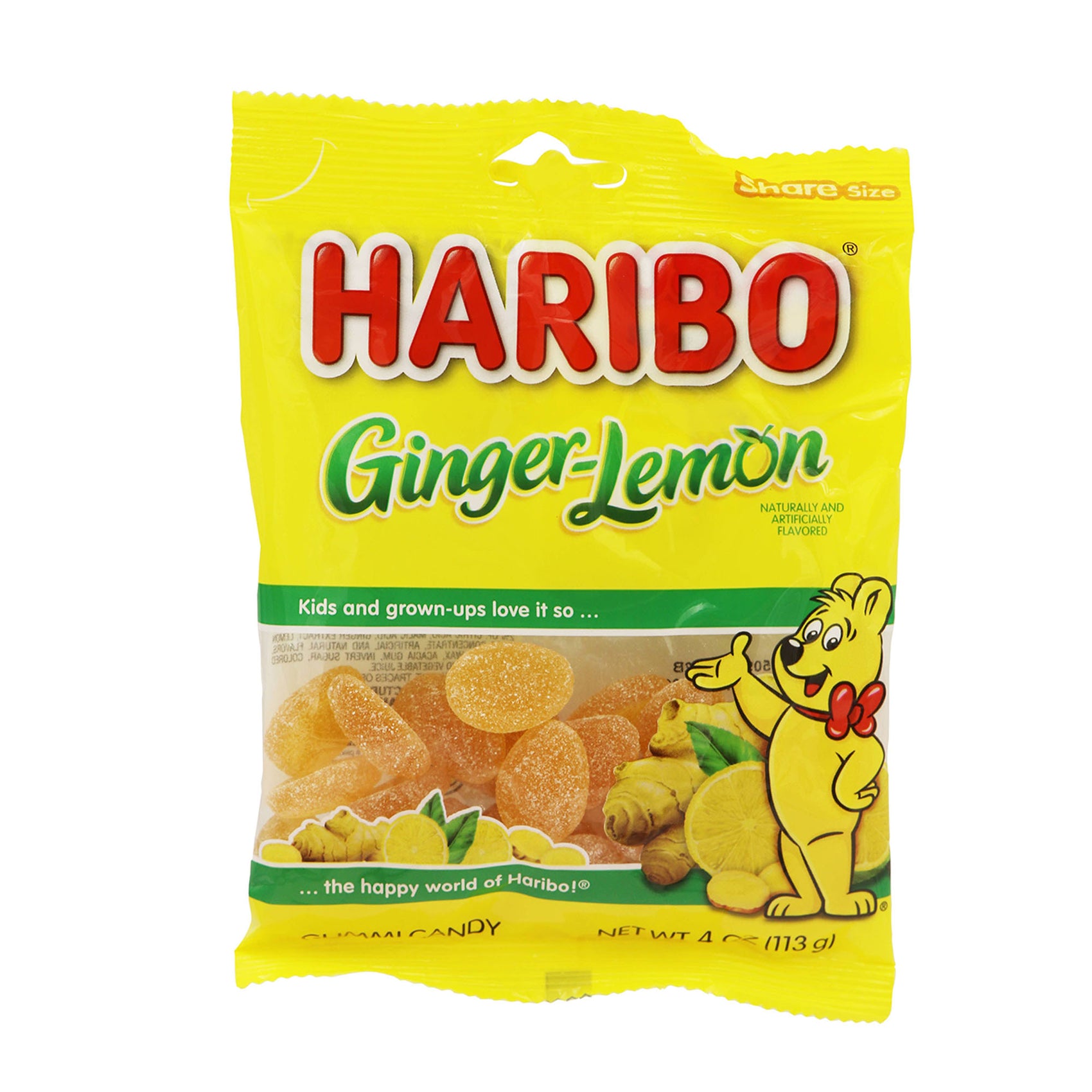 Haribo Ginger Lemon, 4oz, 12ct Case