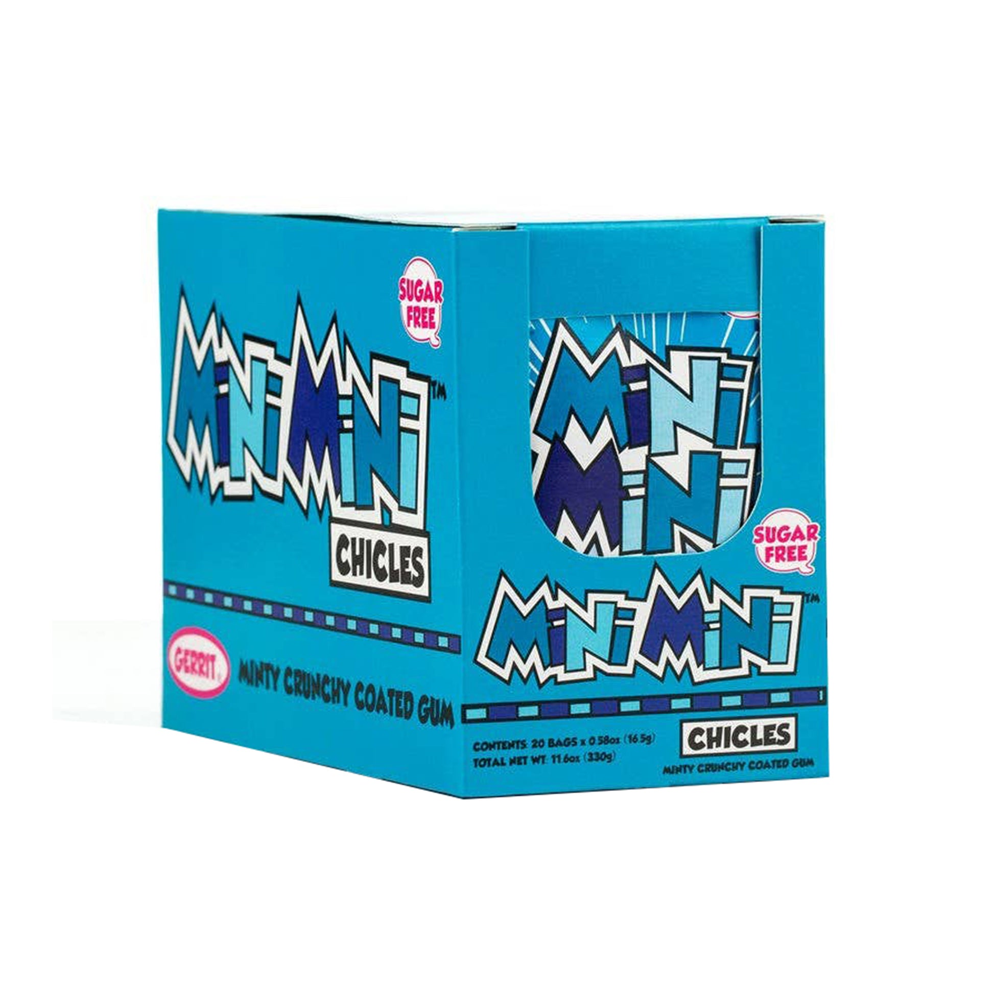 Mini Mini Chicles, Sugar Free Minty Crunchy Coated Gum, 20ct